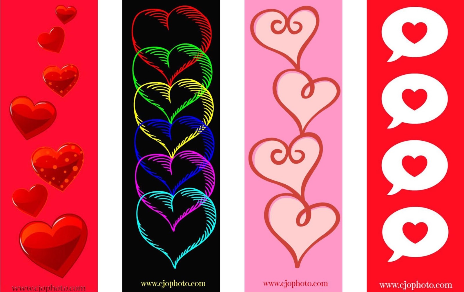 CJO Photo Printable Bookmarks Hearts