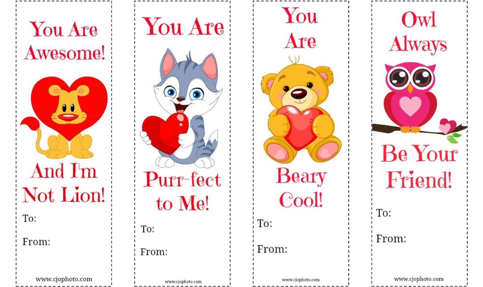 printable valentine book marks
