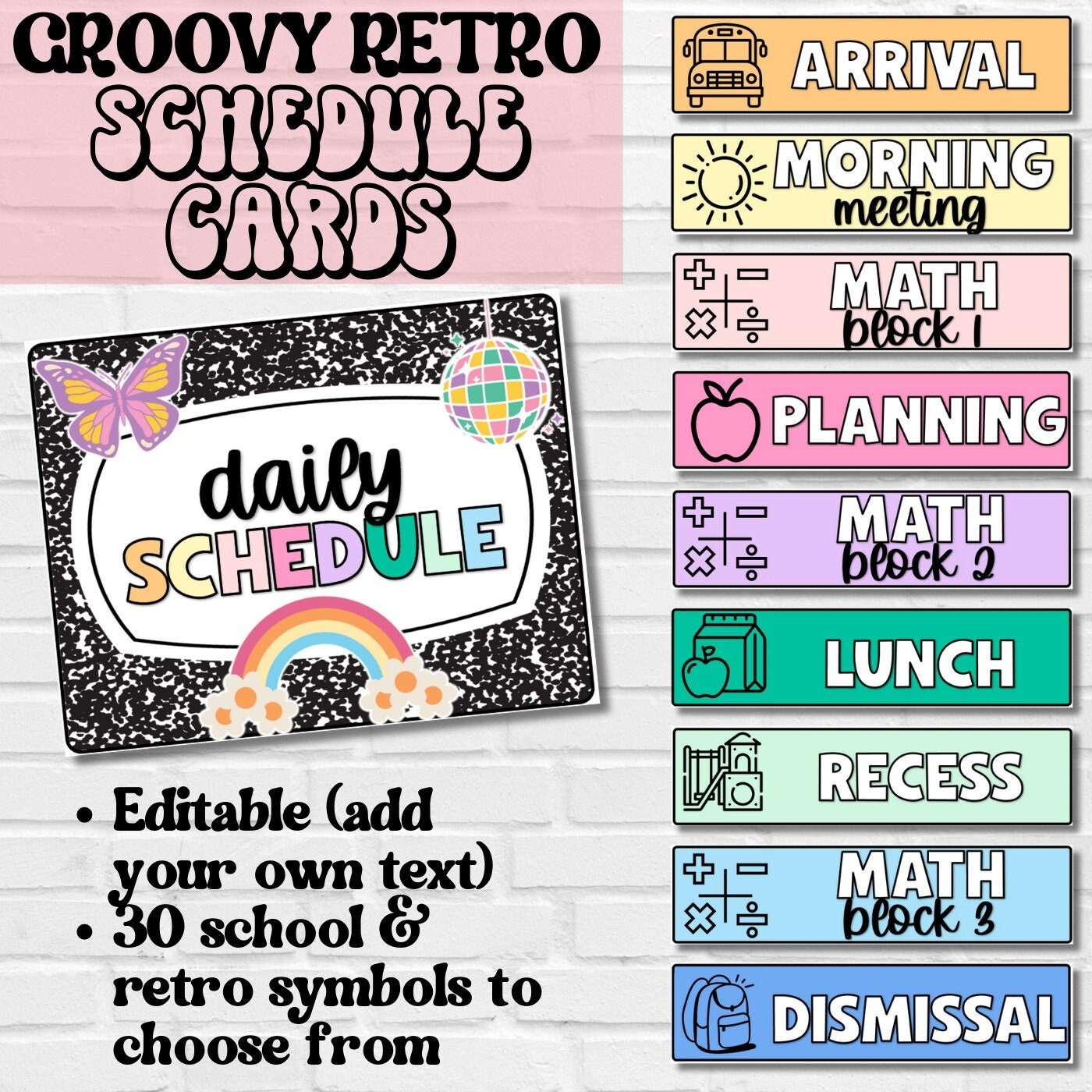 Class Schedule Cards Retro Groovy Classroom Decor Editable Schedule Editable Classroom Printables Back To School Classroom Schedule Etsy Class Schedule Cards Retro Groovy Classroom Decor Editable Schedule Editable Classroom Printables Back To School Classroom Schedule Etsy