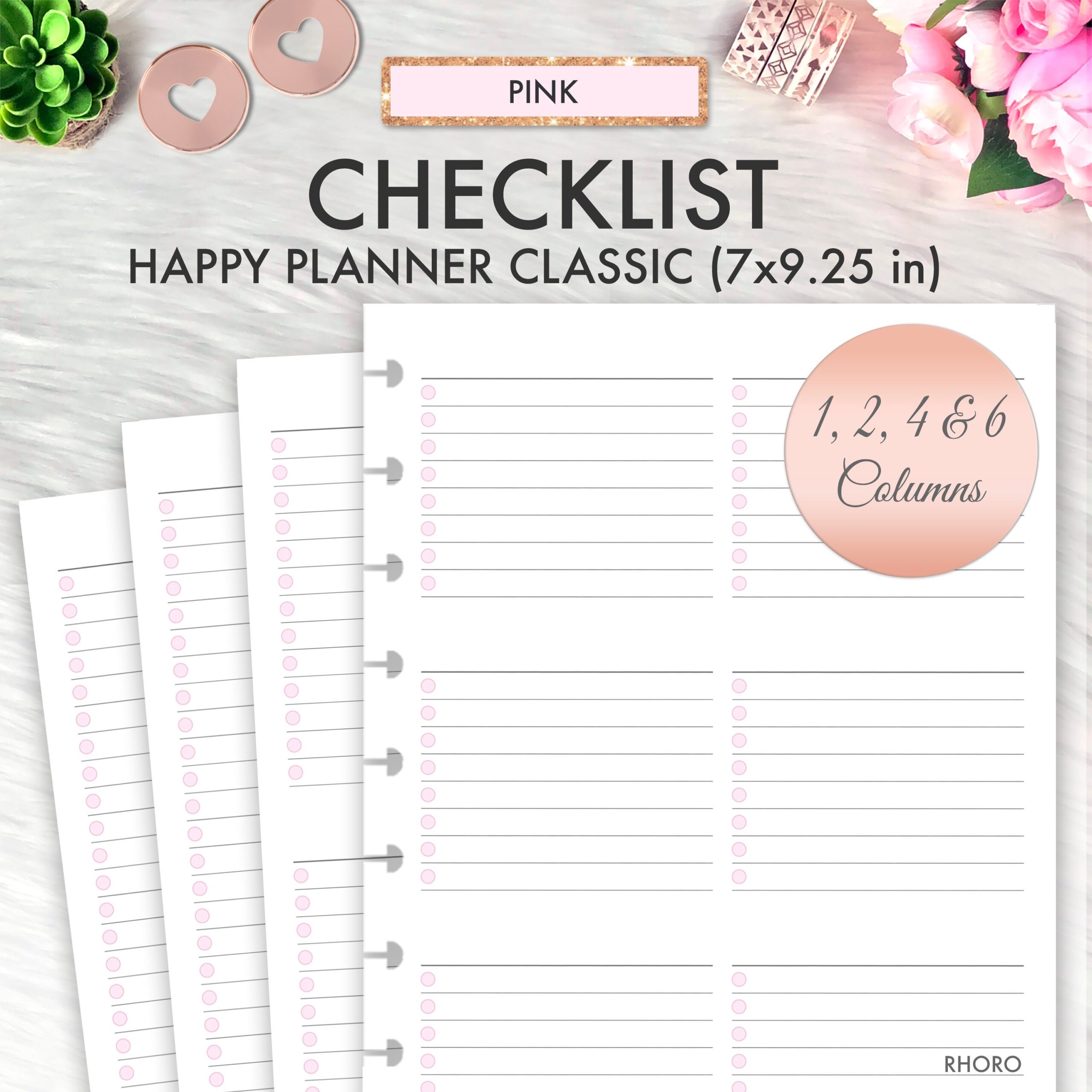 CLASSIC Happy Planner CHECKLIST Printable Inserts To Do Classic Happy Planner Printable Mambi Classic Happy Planner Printable Inserts Etsy