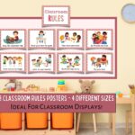 Classroom Rules Poster Pack Printable classroom Rules Display bulletin Board Posters teacher Elementary Expectations daycare Classroom Rules Etsy
