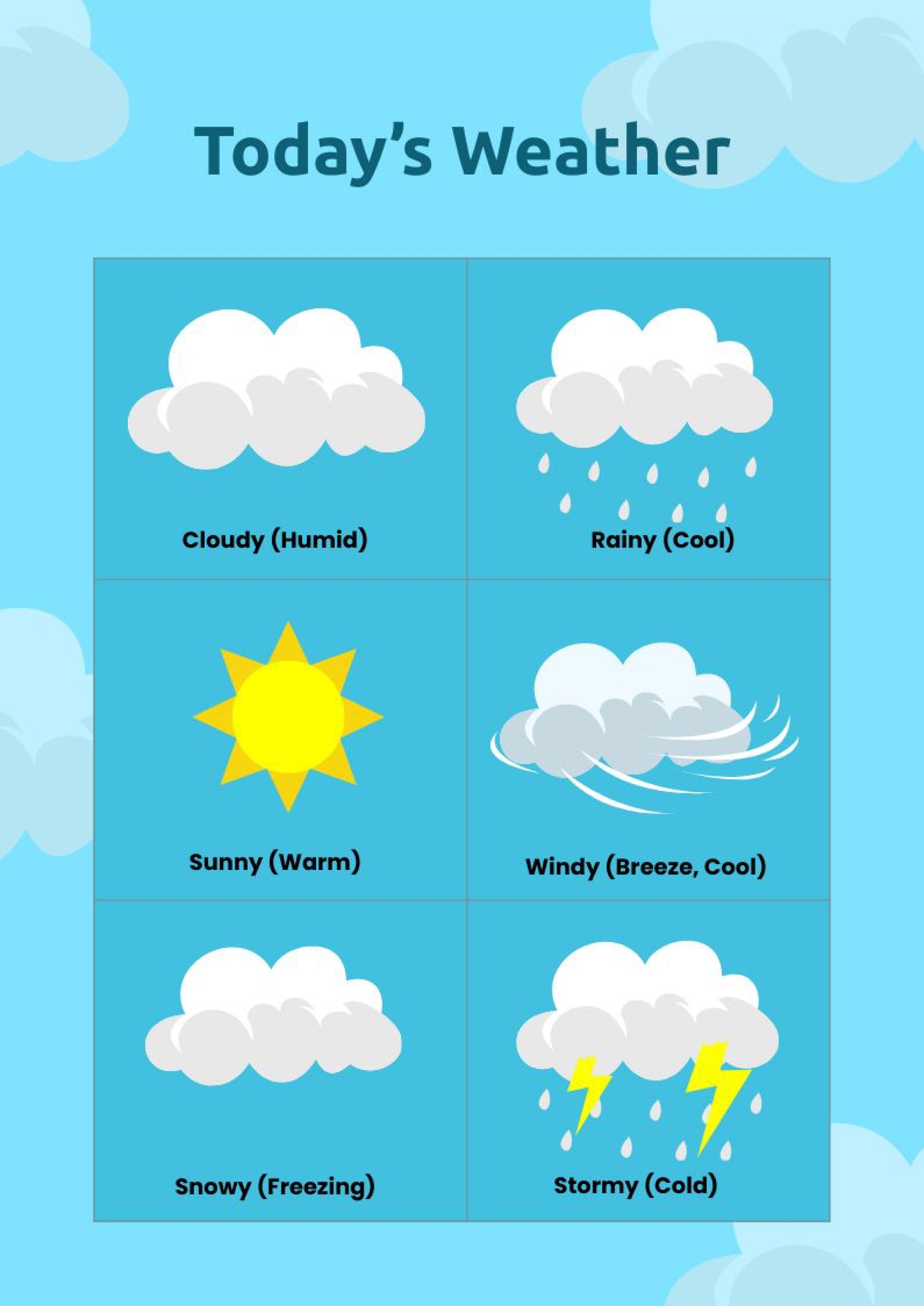 Classroom Weather Chart In Illustrator PDF Download Template