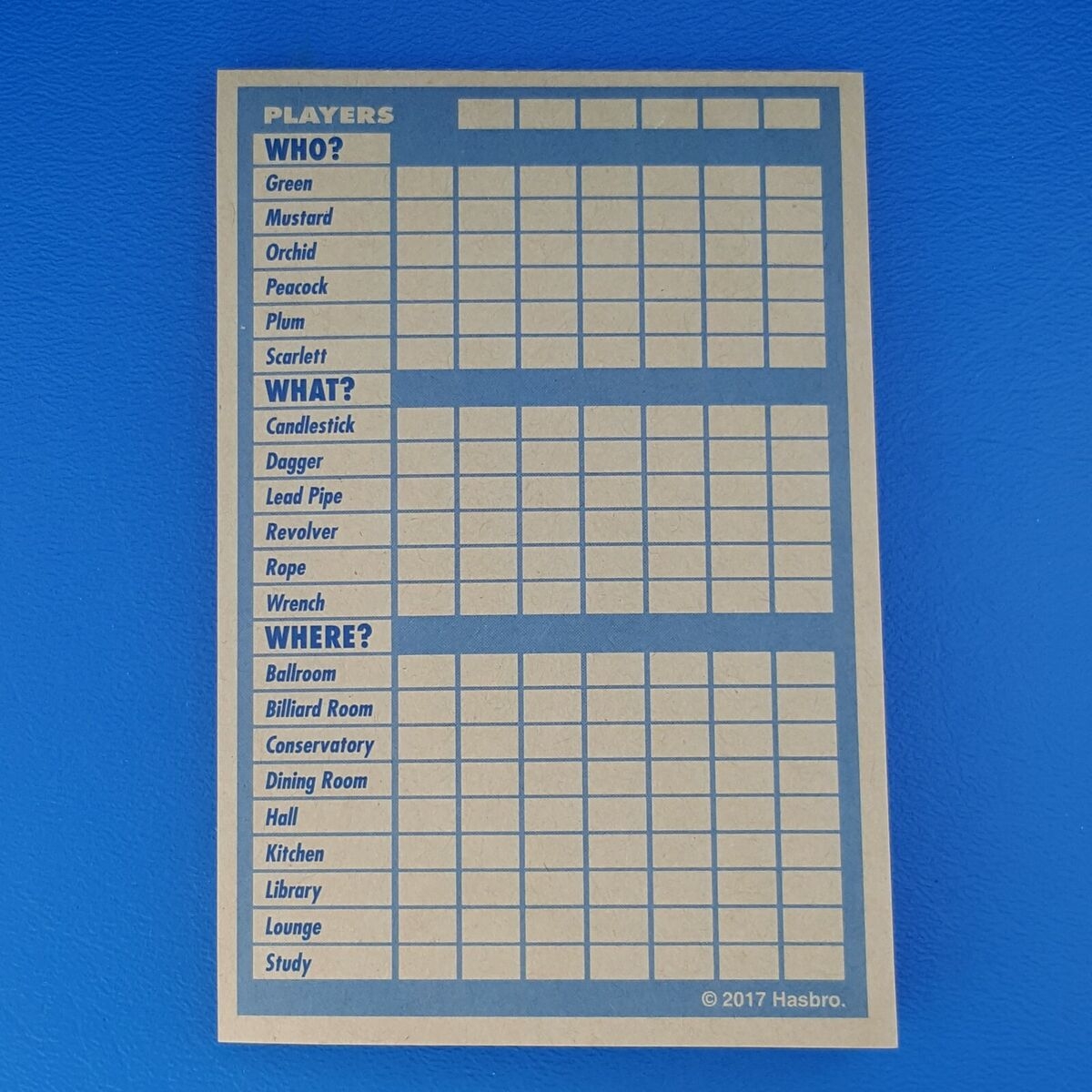 Clue Rustic E2482 42 Score Pad Sheets Replacement Game Piece 2017 Clue Rustic E2482 42 Score Pad Sheets Replacement Game Piece 2017