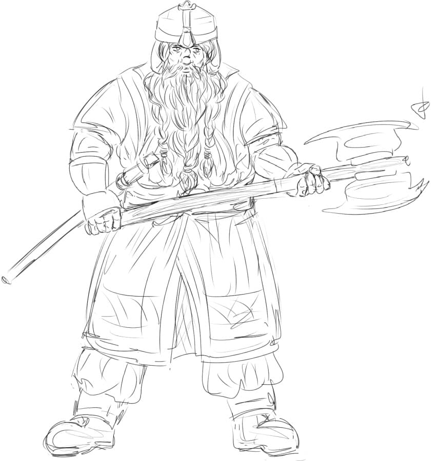 free printable colouring pages gimli s ax