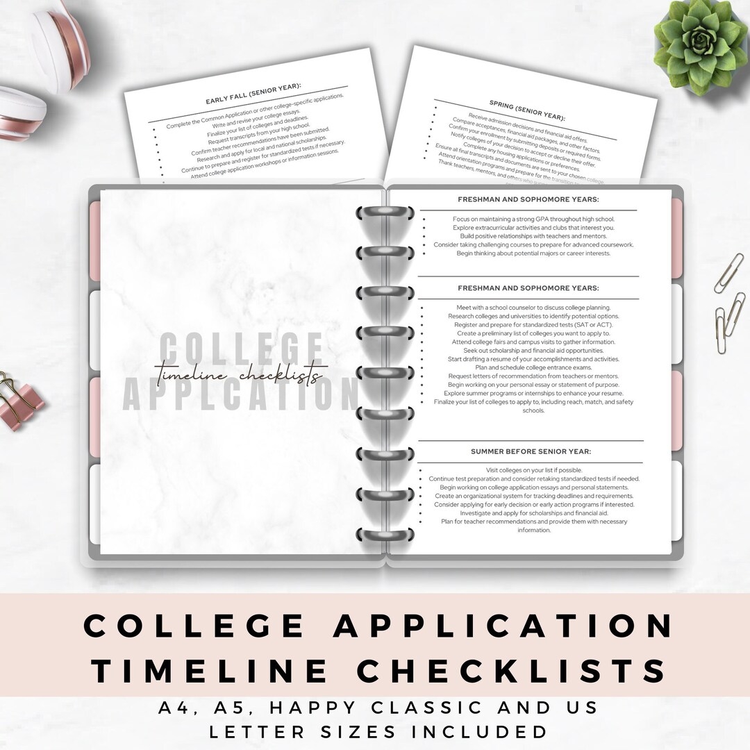 College Application Planner Printable Timeline With Checklists For 