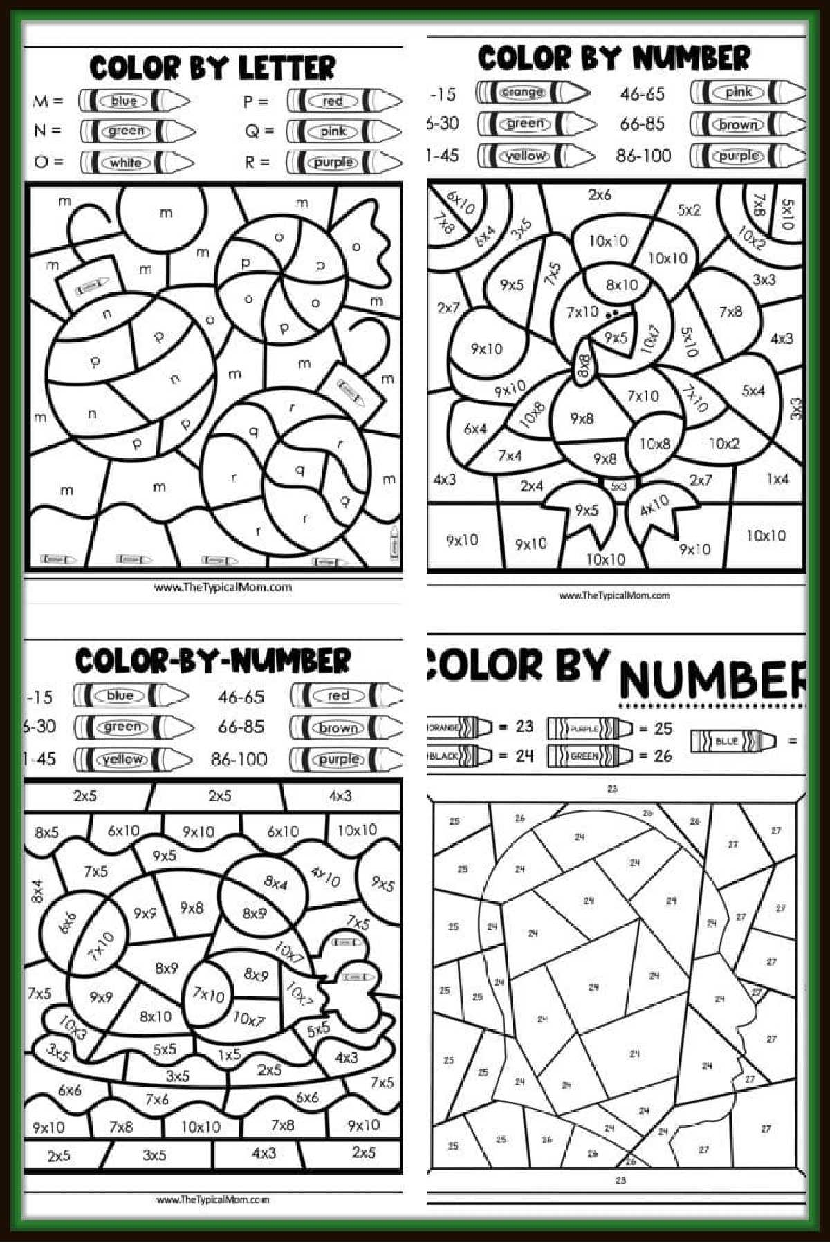 free printable color by number for adults