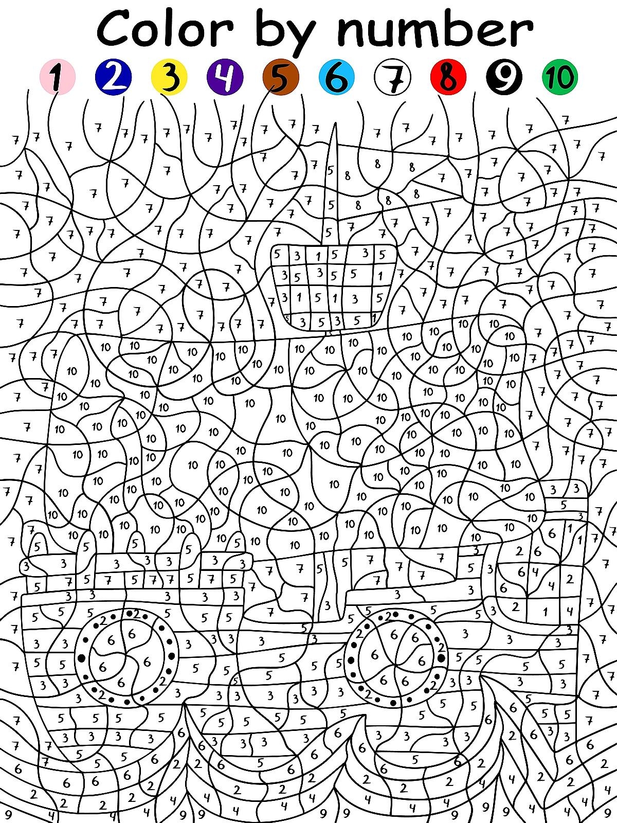 Color By Numbers Activity Pages For Kids Free U0026 Fun Coloring Worksheets Library