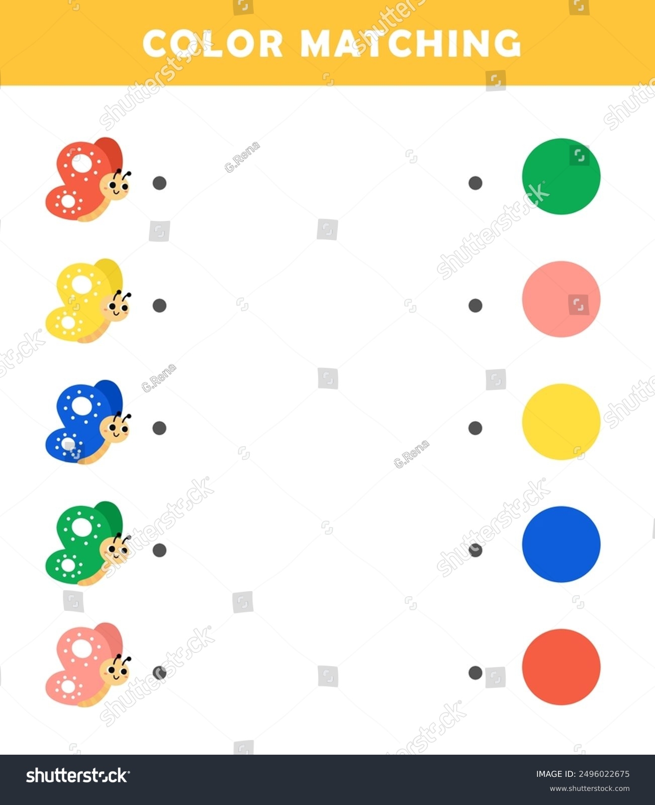 Color Matching Game Preschool Kids Color Stock Illustration 2496022675 Shutterstock