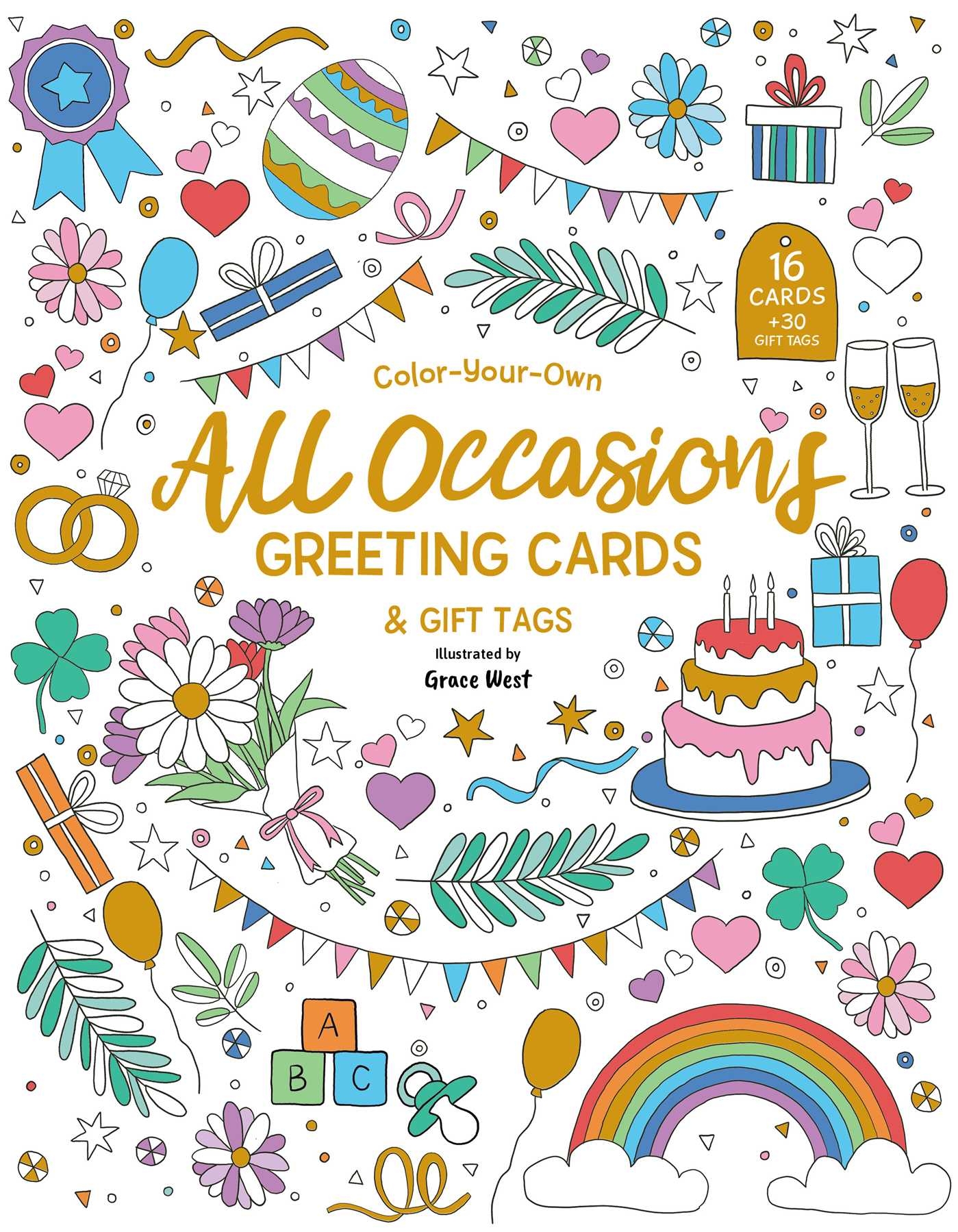 Color Your Own All Occasions Greeting Cards Book By Grace West 