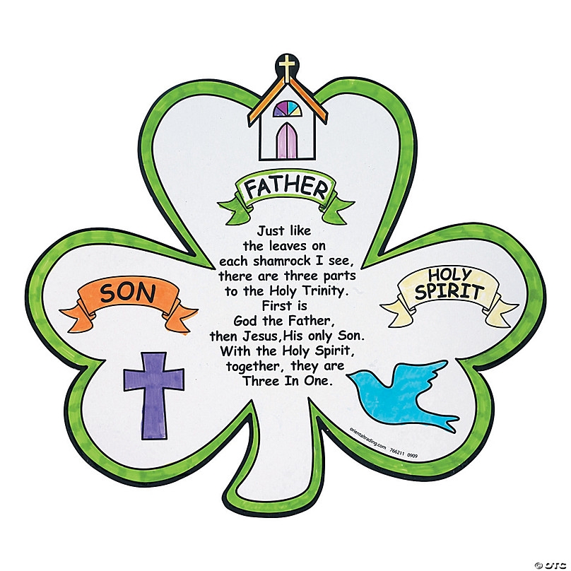 Color Your Own Shamrock Trinity Cutouts 12 Pc Oriental Trading