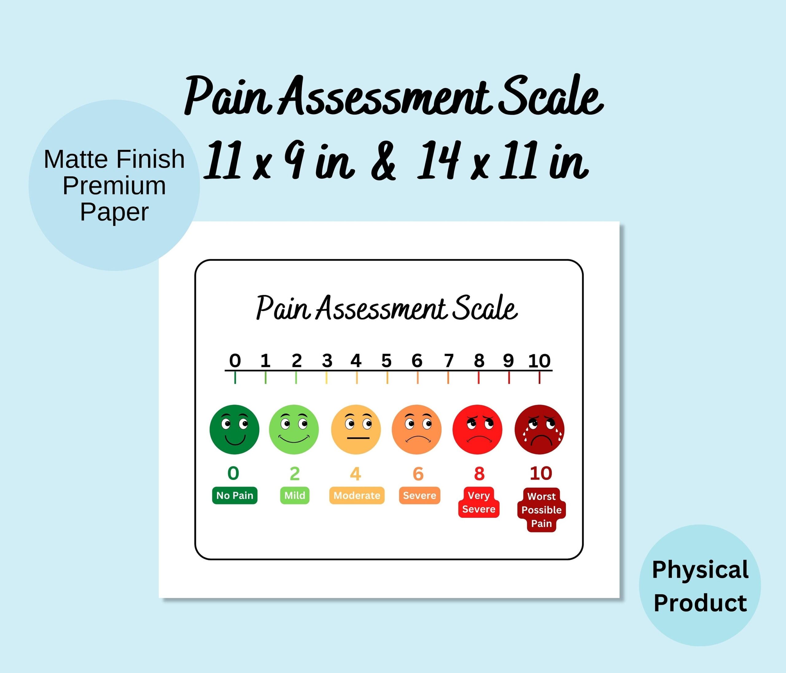 Colorful Pain Scale Poster Pain Assessment Scale School Nurse 