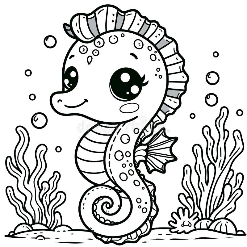Coloring Page Cute Seahorse Stock Photos Free U0026 Royalty Free 