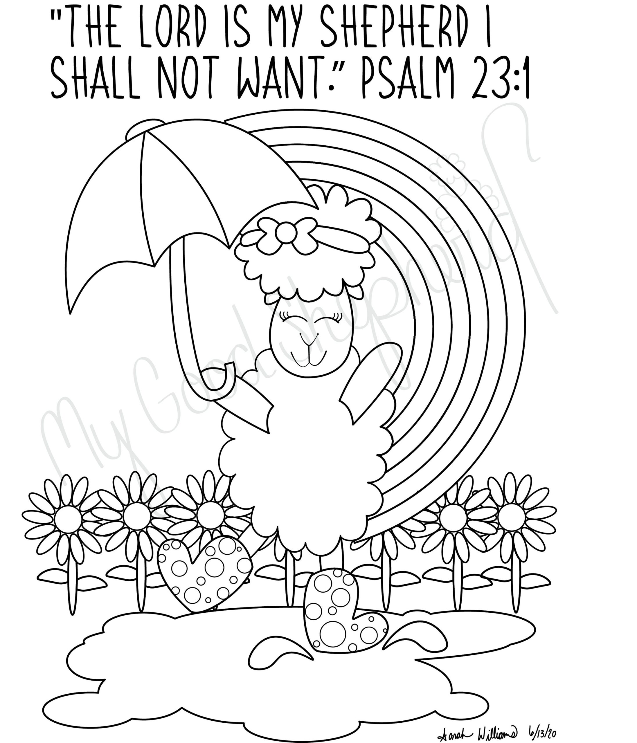 Coloring Page For Kids Animal Coloring Pagr Lord Is My Shepherd 