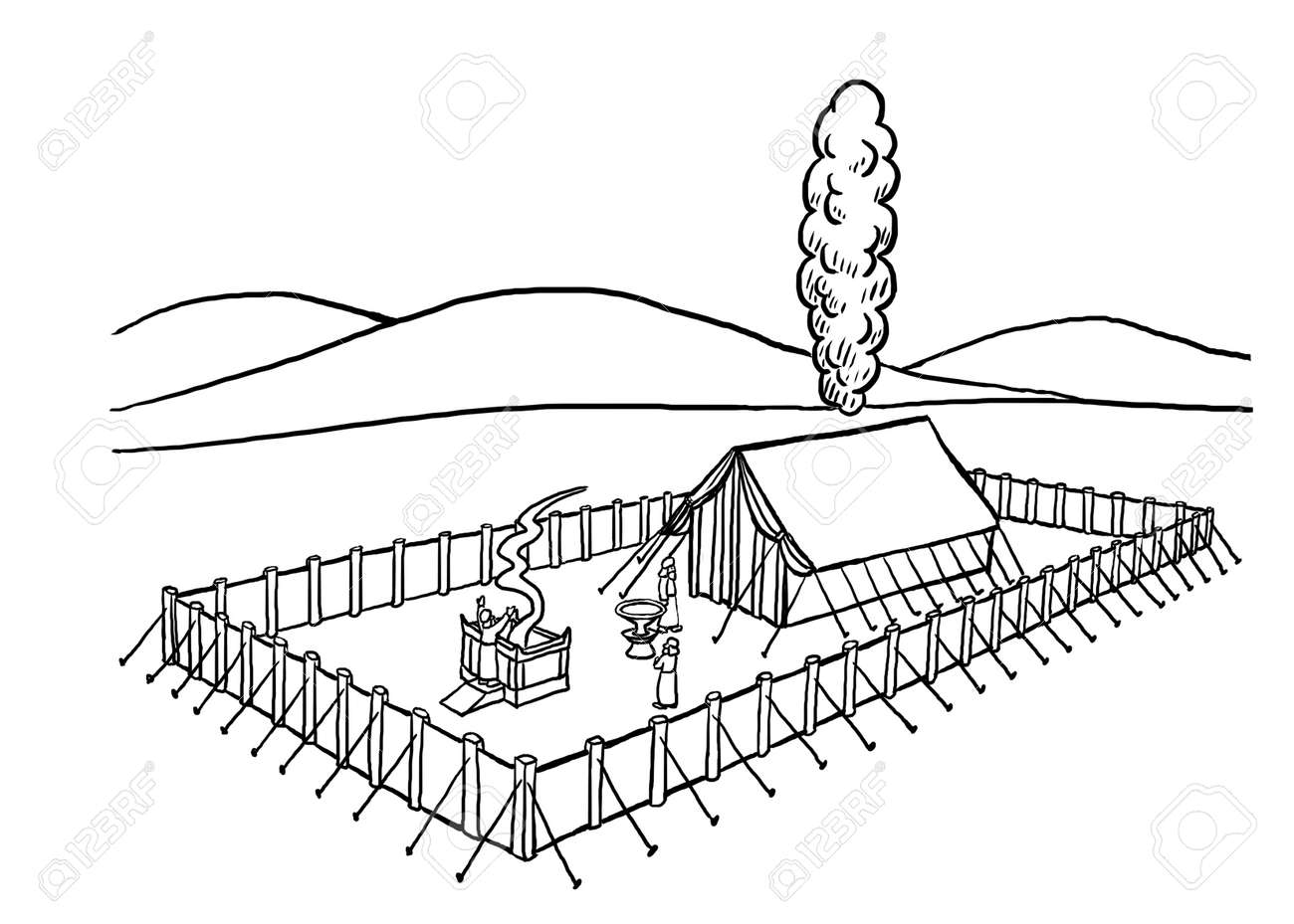 Coloring Page Of The Tabernacle Stock Photo Picture And Royalty Free Image Image 125684784 