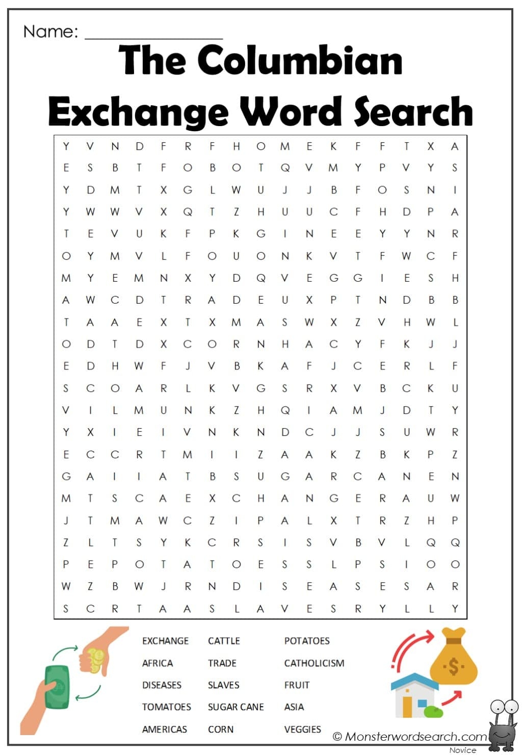 free printables for teaching the columbian exchange