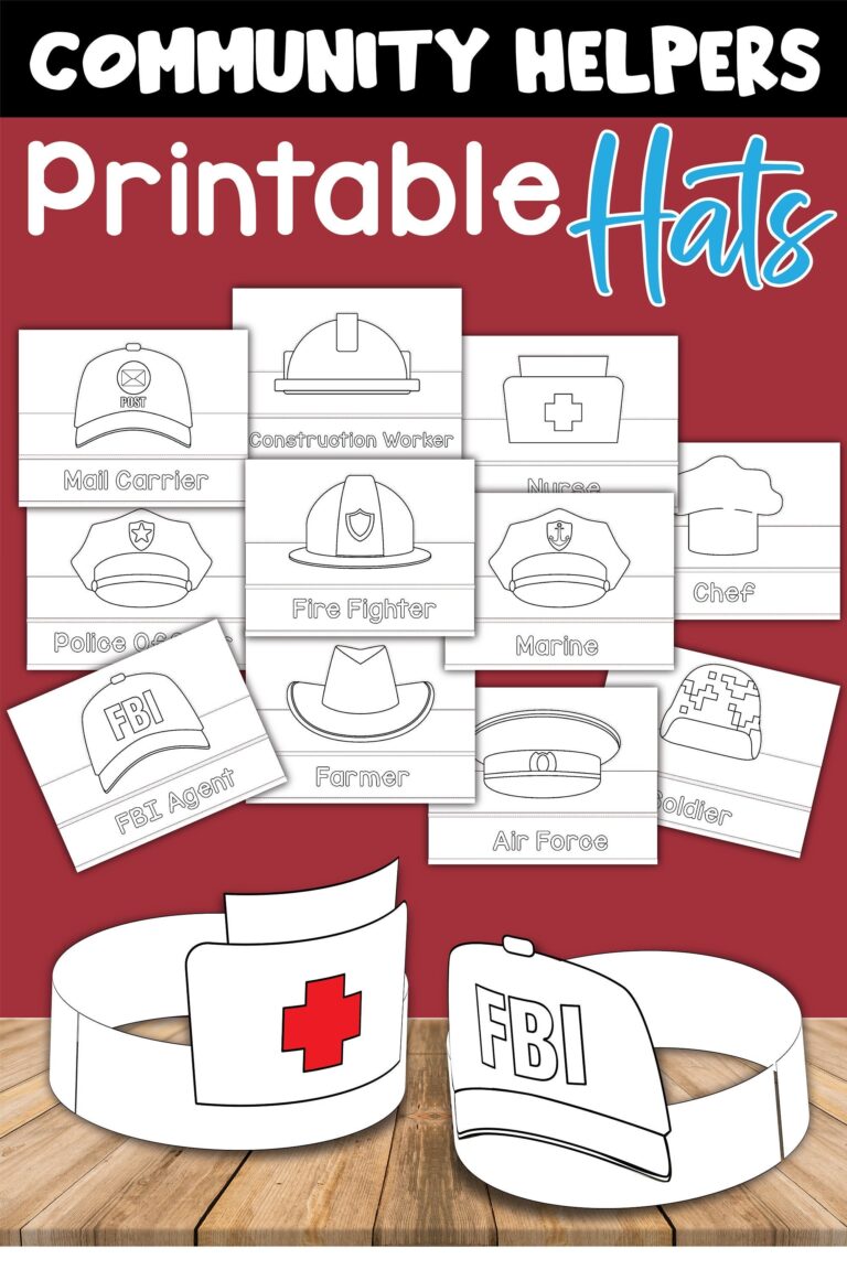 Community Helpers Printable Hats