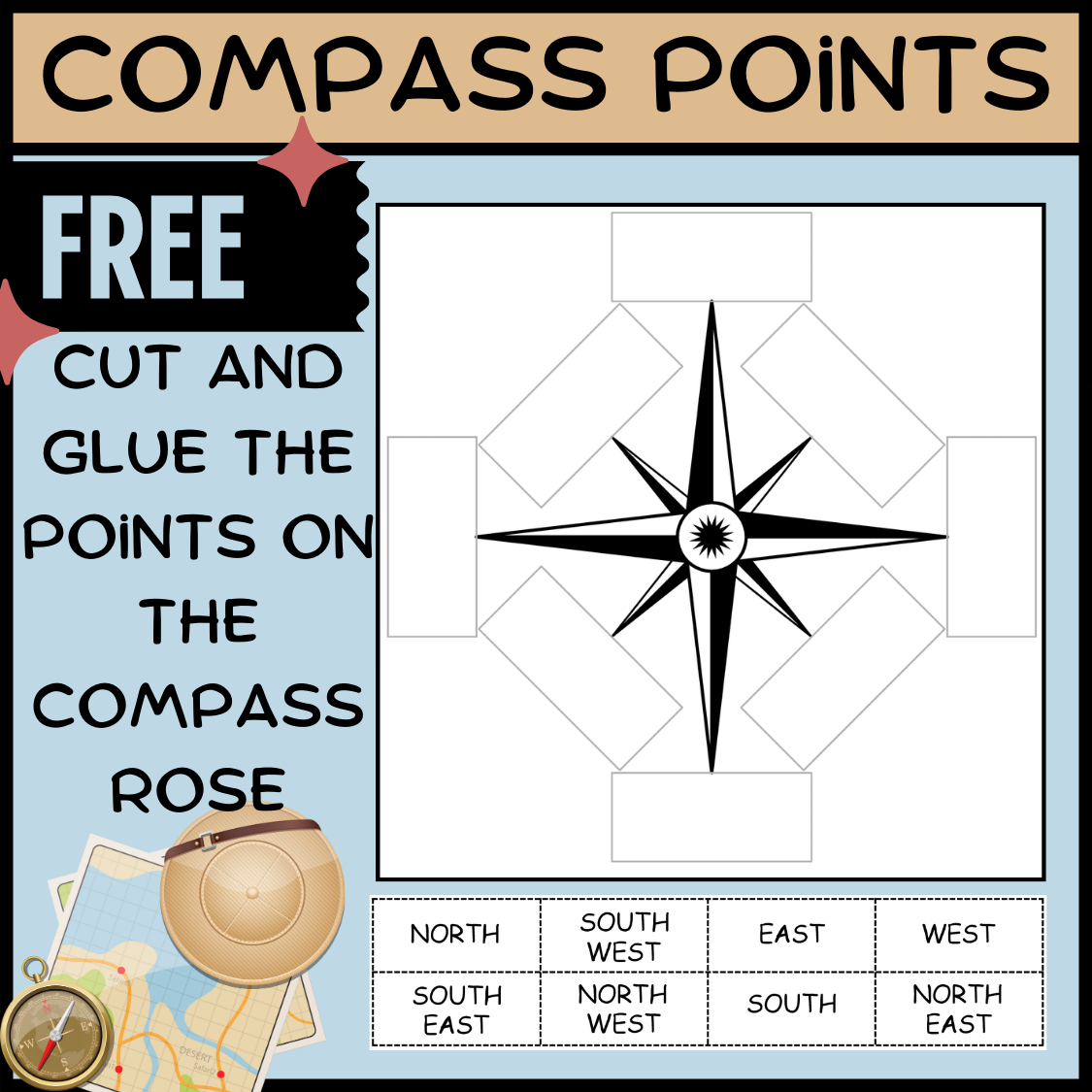 free printable compass rose worksheets