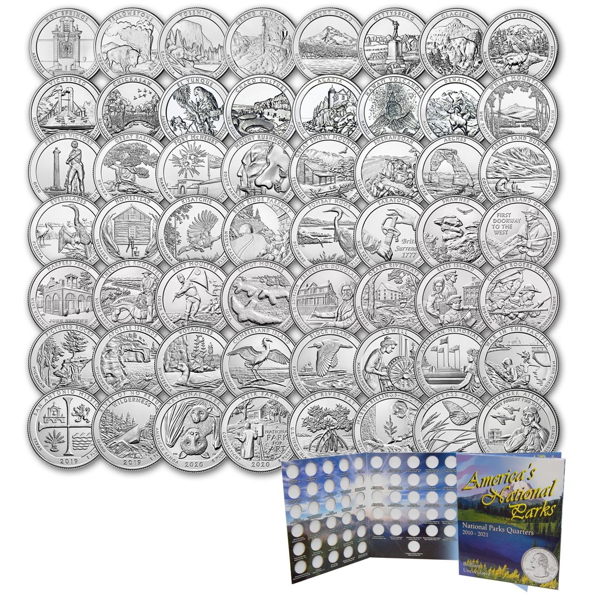 Complete Set Of America The Beautiful Quarters 56 BU National Parks Quarters
