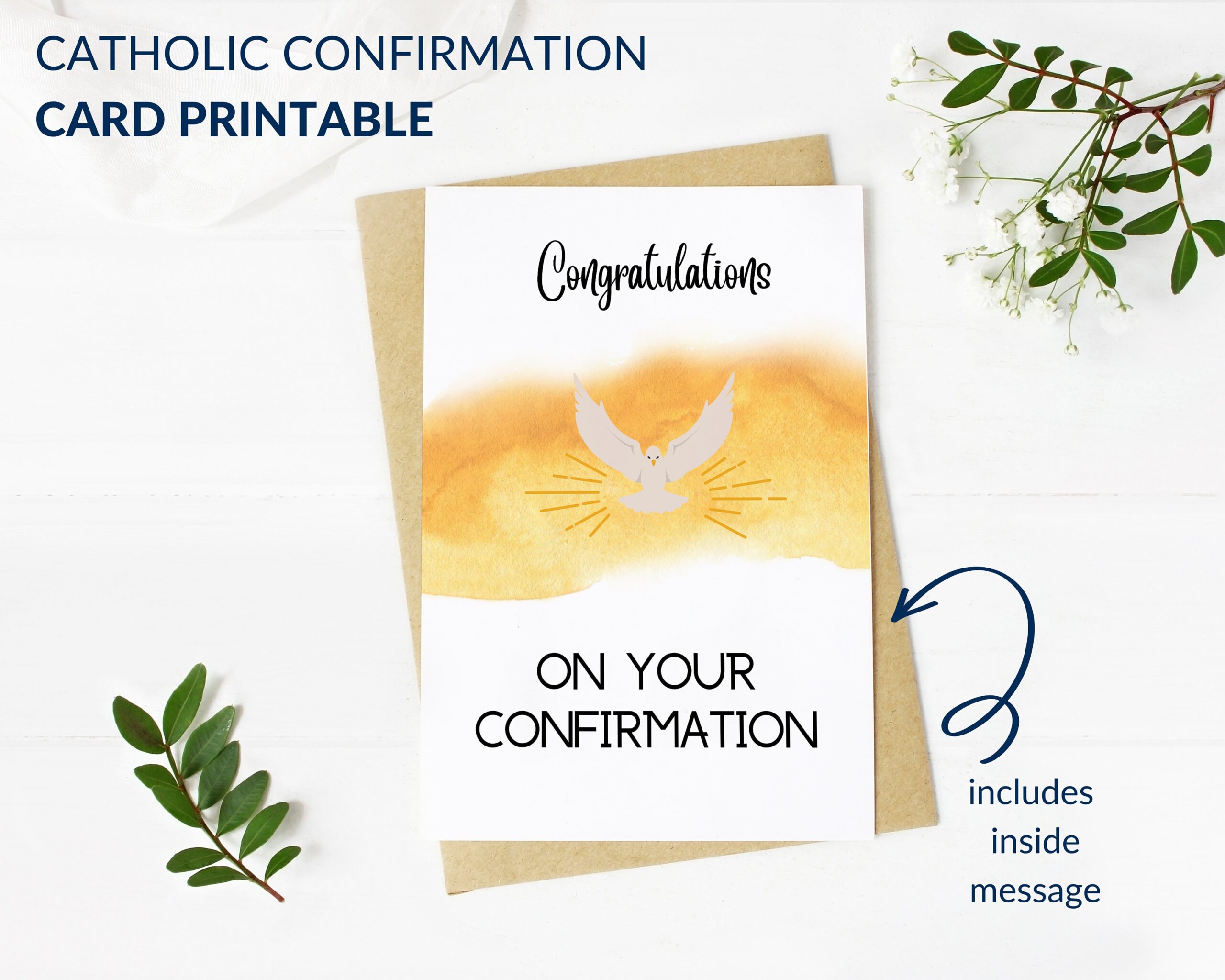 Confirmation Card Catholic Print Confirmation Gifts For Boys Girls 
