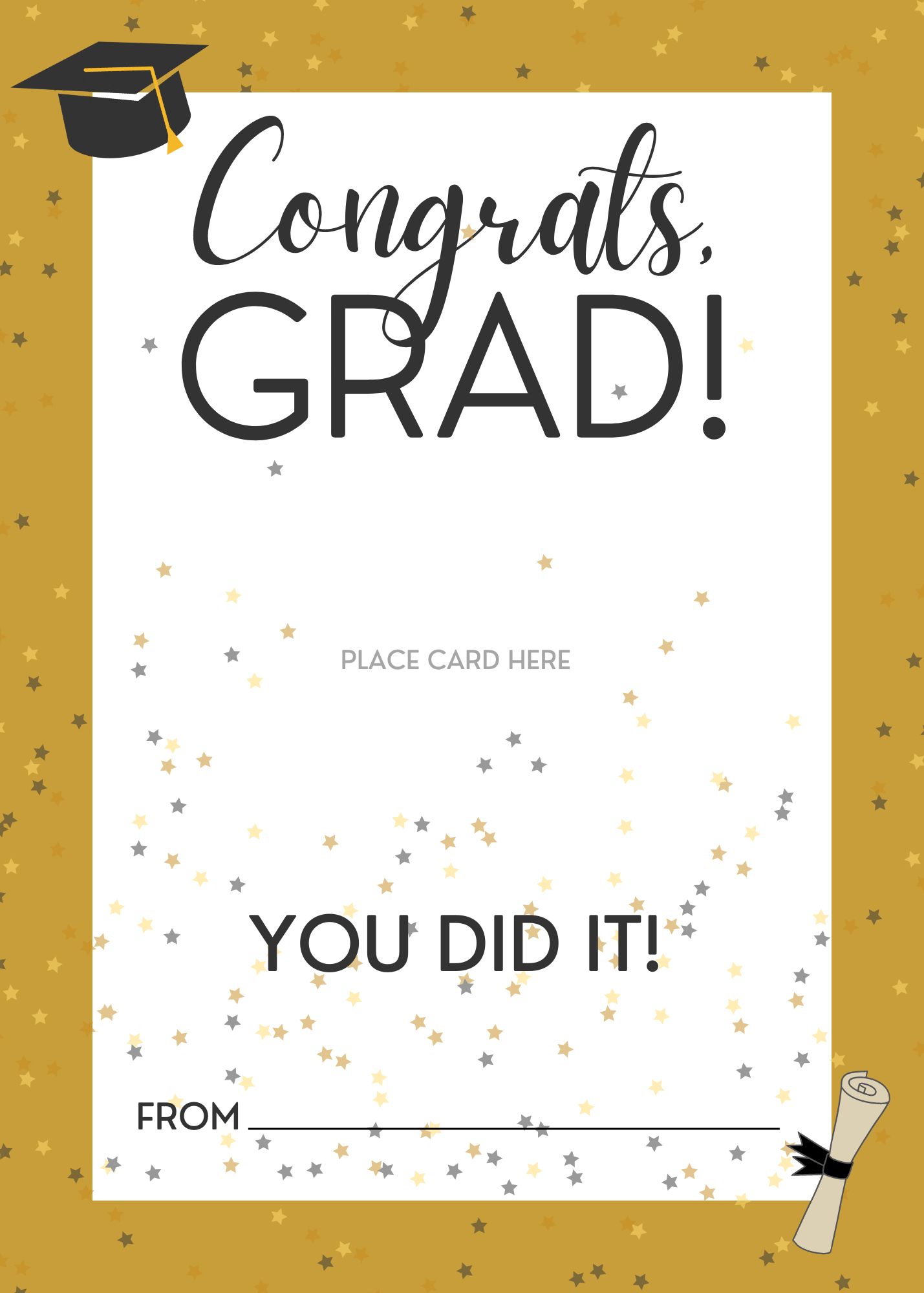 free printable graduation card