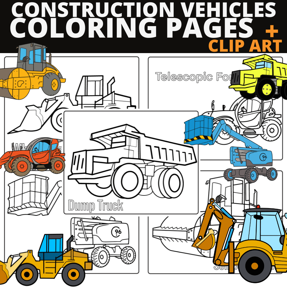 printable construction vehicle coloring pages