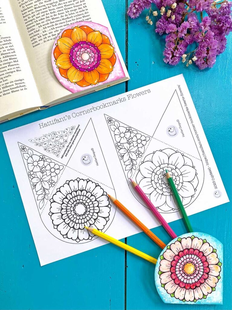 CORNER BOOKMARKS Hearts U0026 Flowers Hattifant