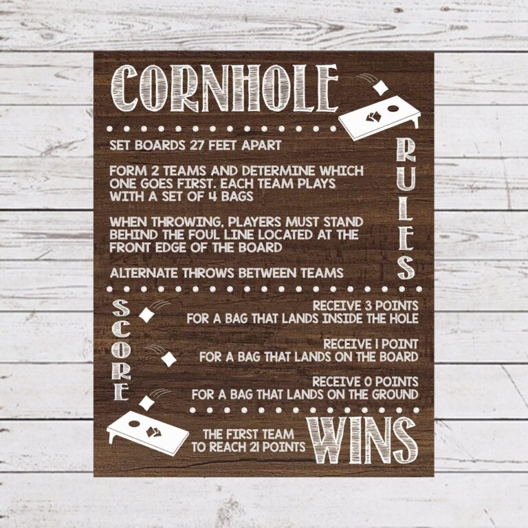 Cornhole Rules Bean Bag Toss Rules Yard Games Outdoor Party Games Wedding Lawn Games Backyard Games Cornhole Instructions Etsy New Zealand