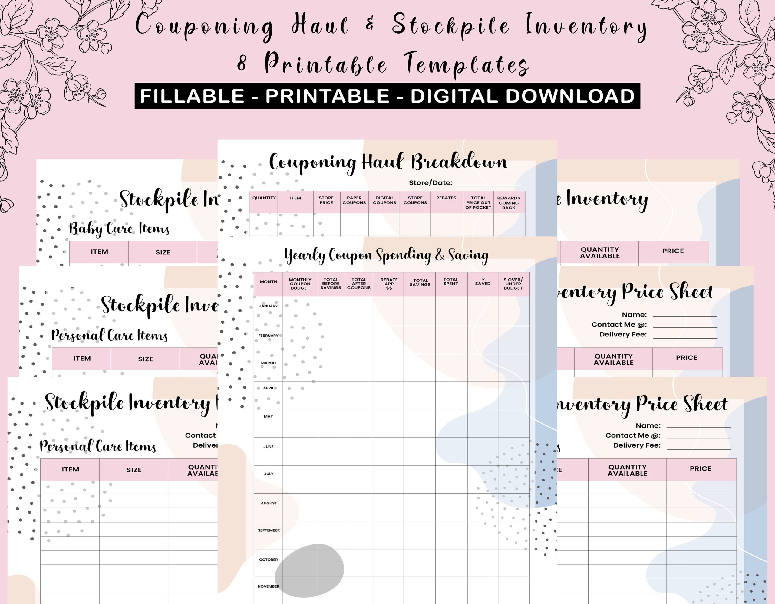 Couponing Bundle 13 Printable Templates Digital Download PDF 
