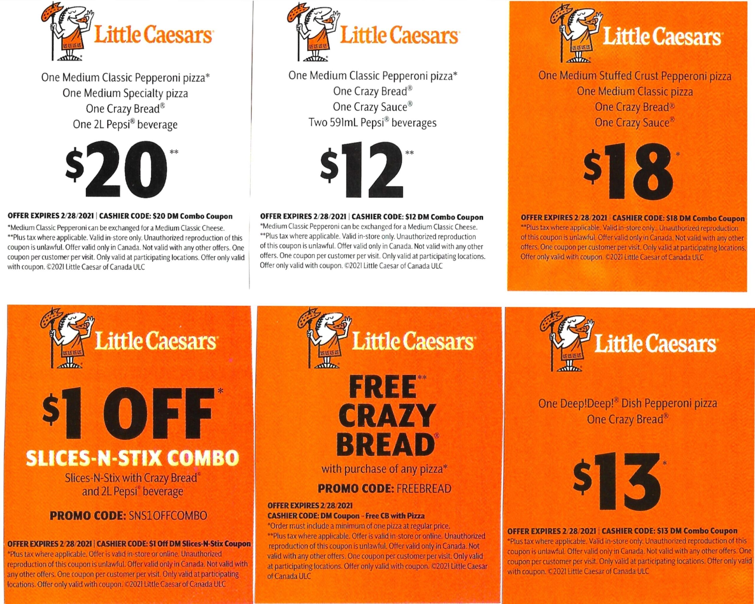Coupons scanned At Little Caesars
