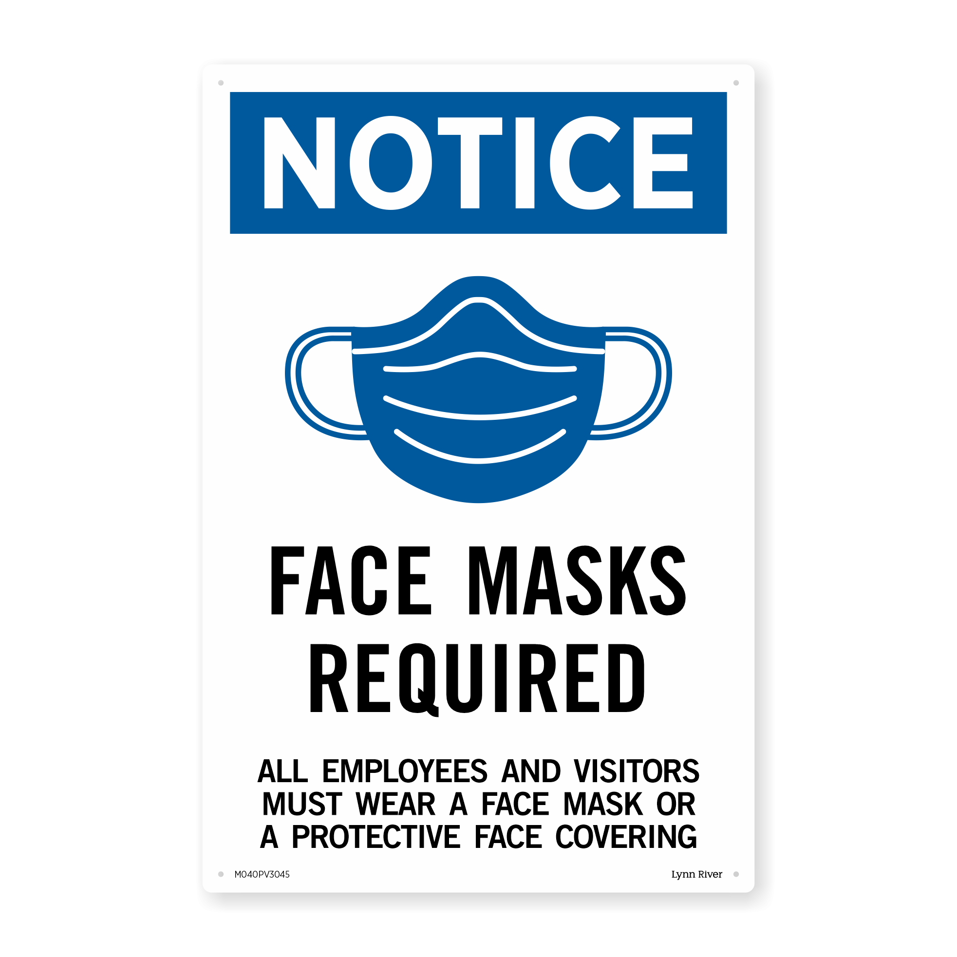 Covid Face Masks Required For Employees Sign