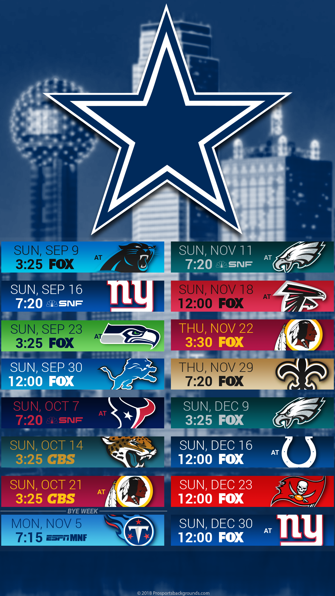 Cowboys Hot Sale 2018 Schedule
