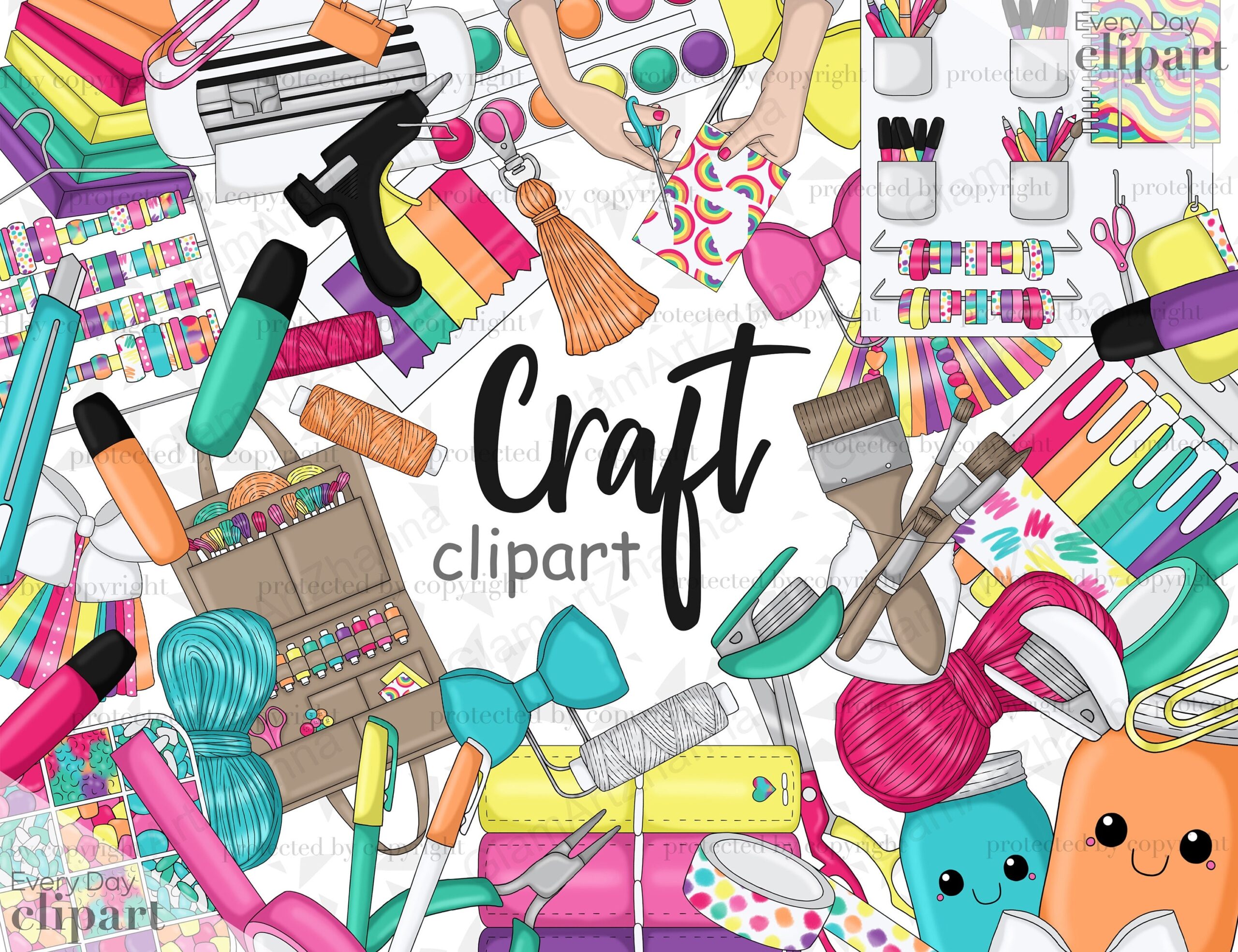 Craft Clipart Planner Girl Clipart Crafty Girl Clipart Craft Tools Clipart Scrapbook Tools Clipart Home Office Clipart Hobbies Clipart Etsy Australia