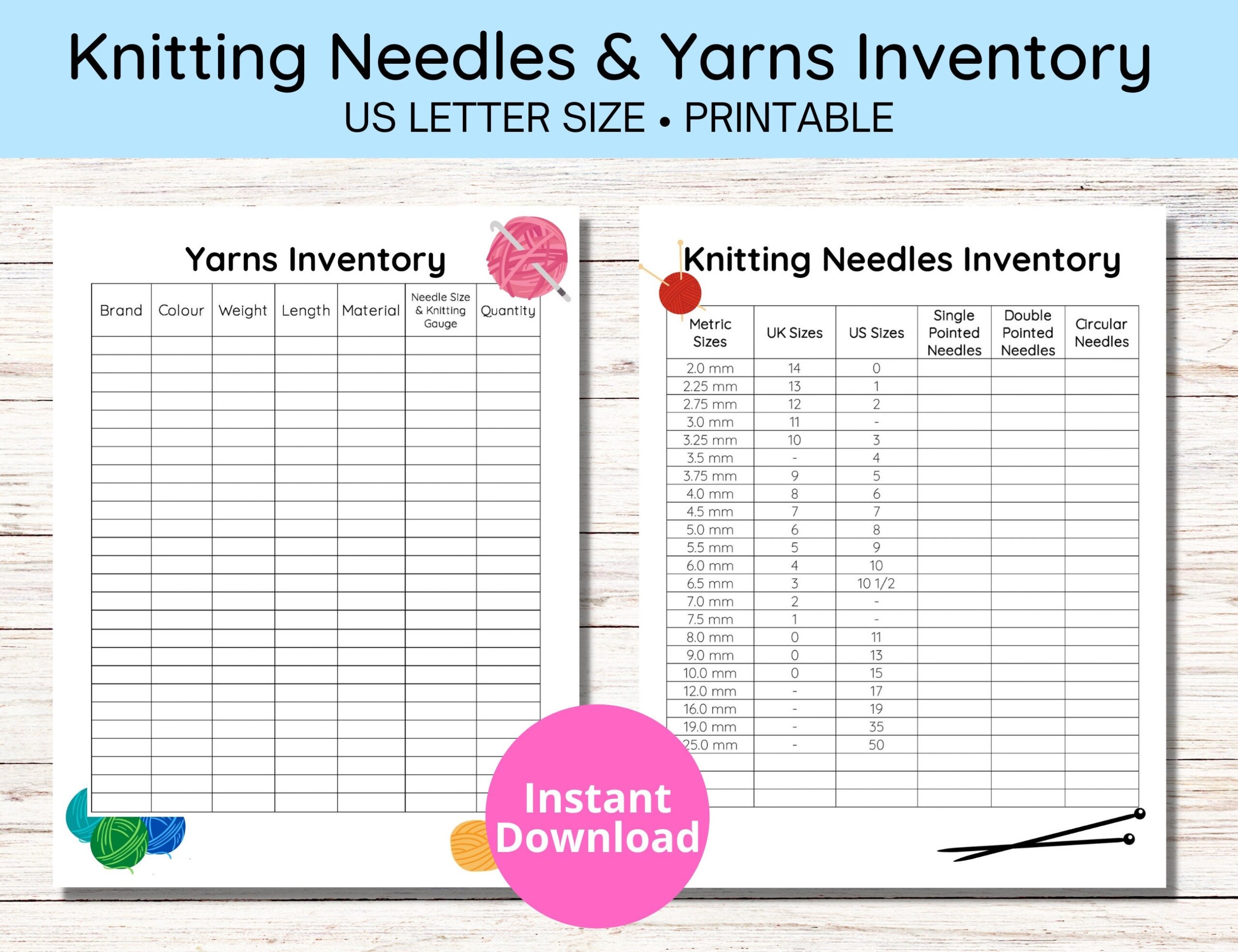 knitting needle size chart printable