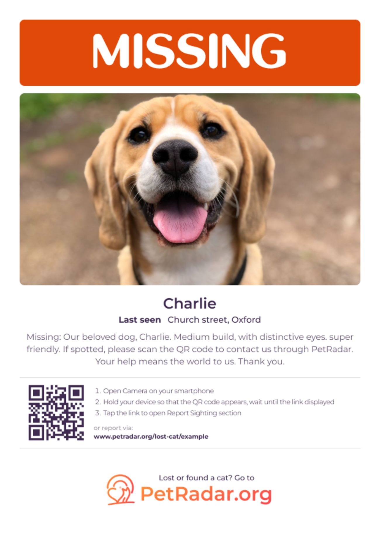 printable lost pet flyer