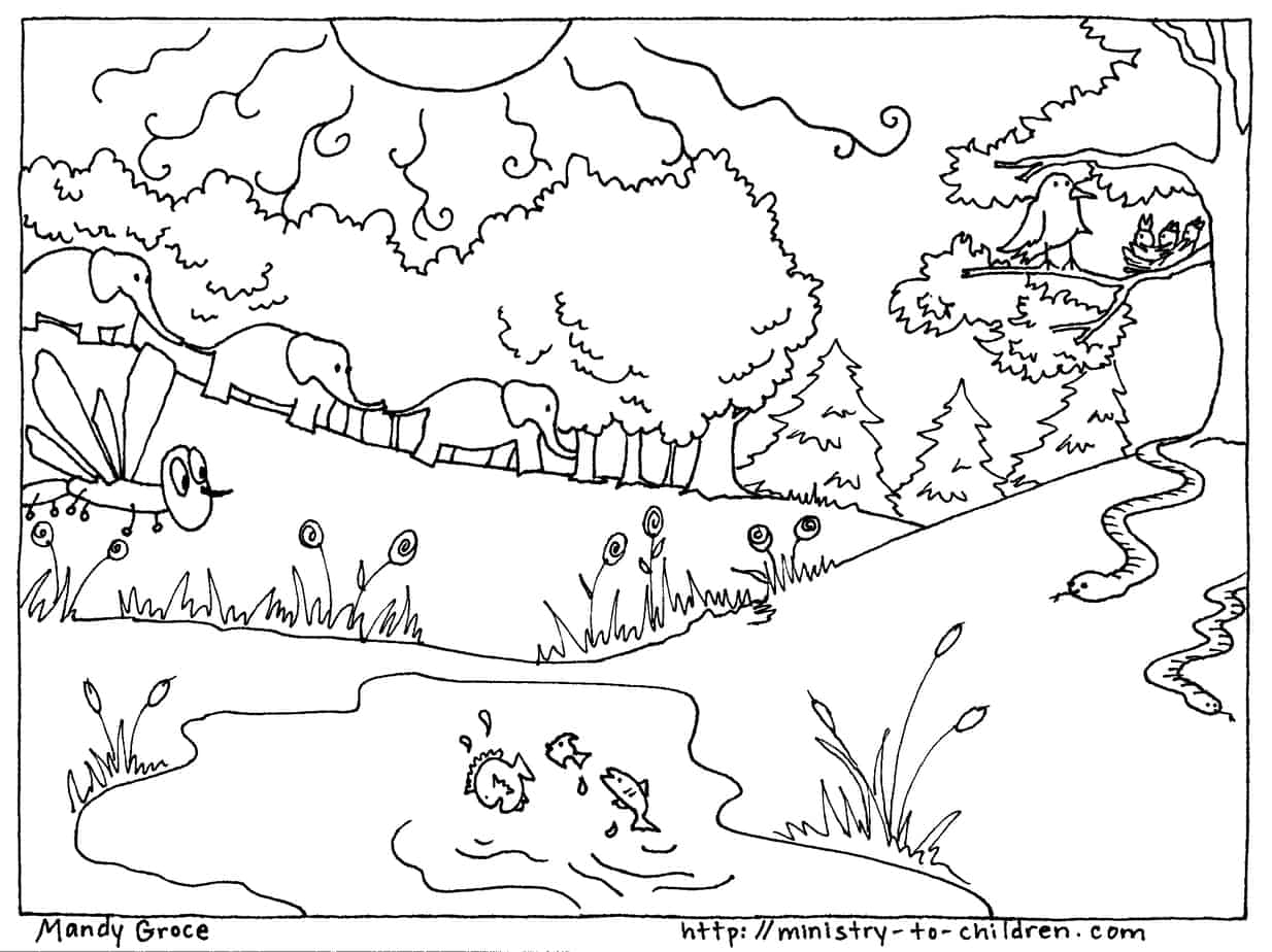 creation coloring sheets printables