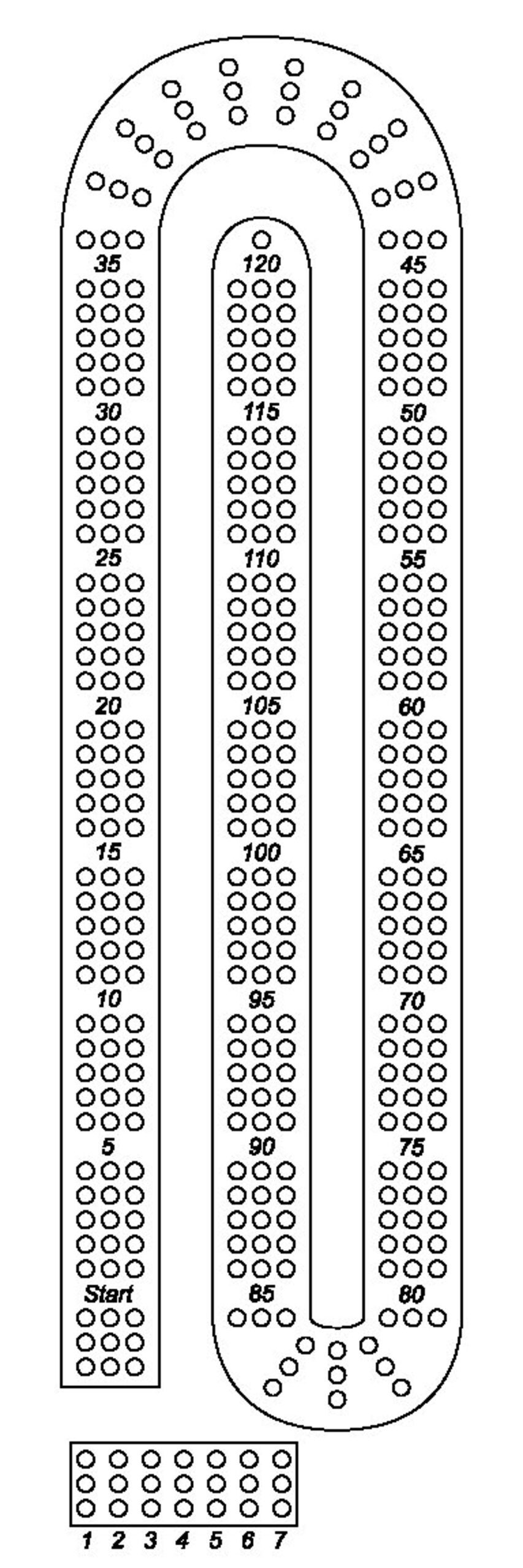 Cribbage Board Template Digital Download SVG U0026 PDF Etsy Canada