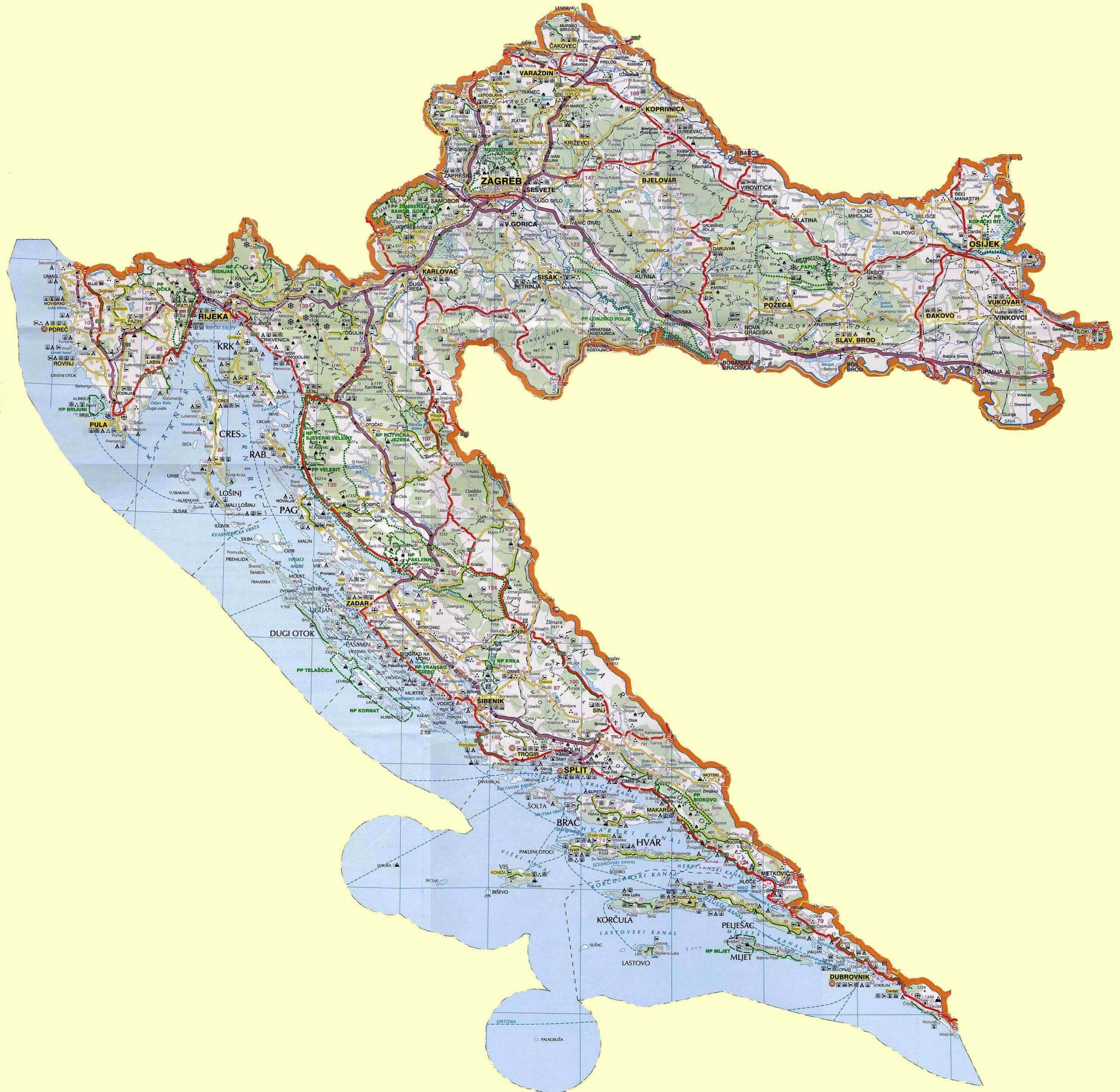 printable map of croatia