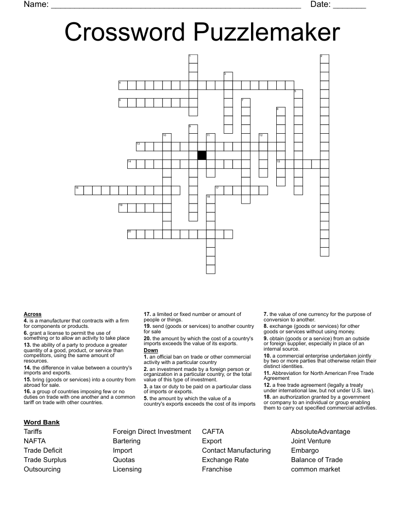Crossword Puzzlemaker WordMint