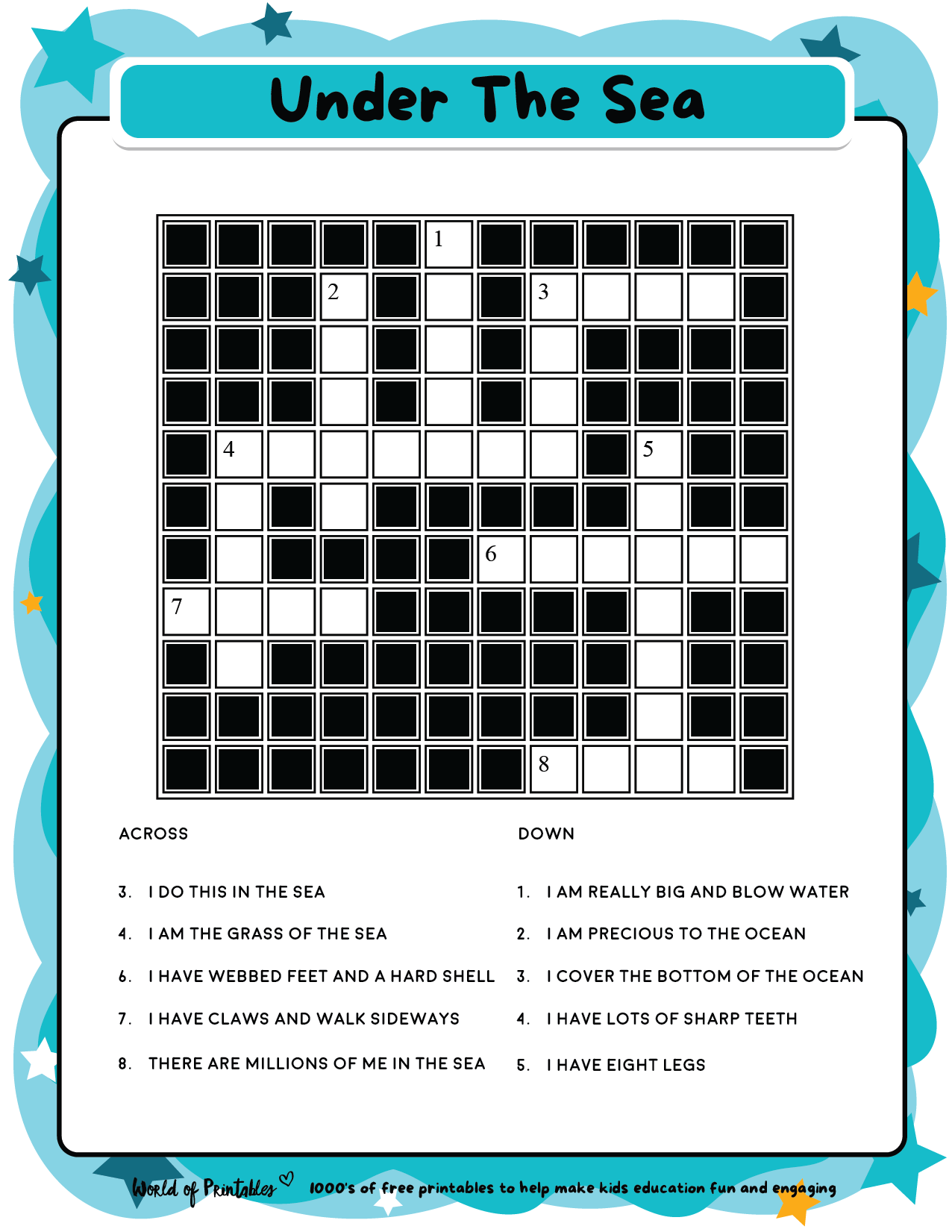 Crosswords For Hot Sale Kids Printable