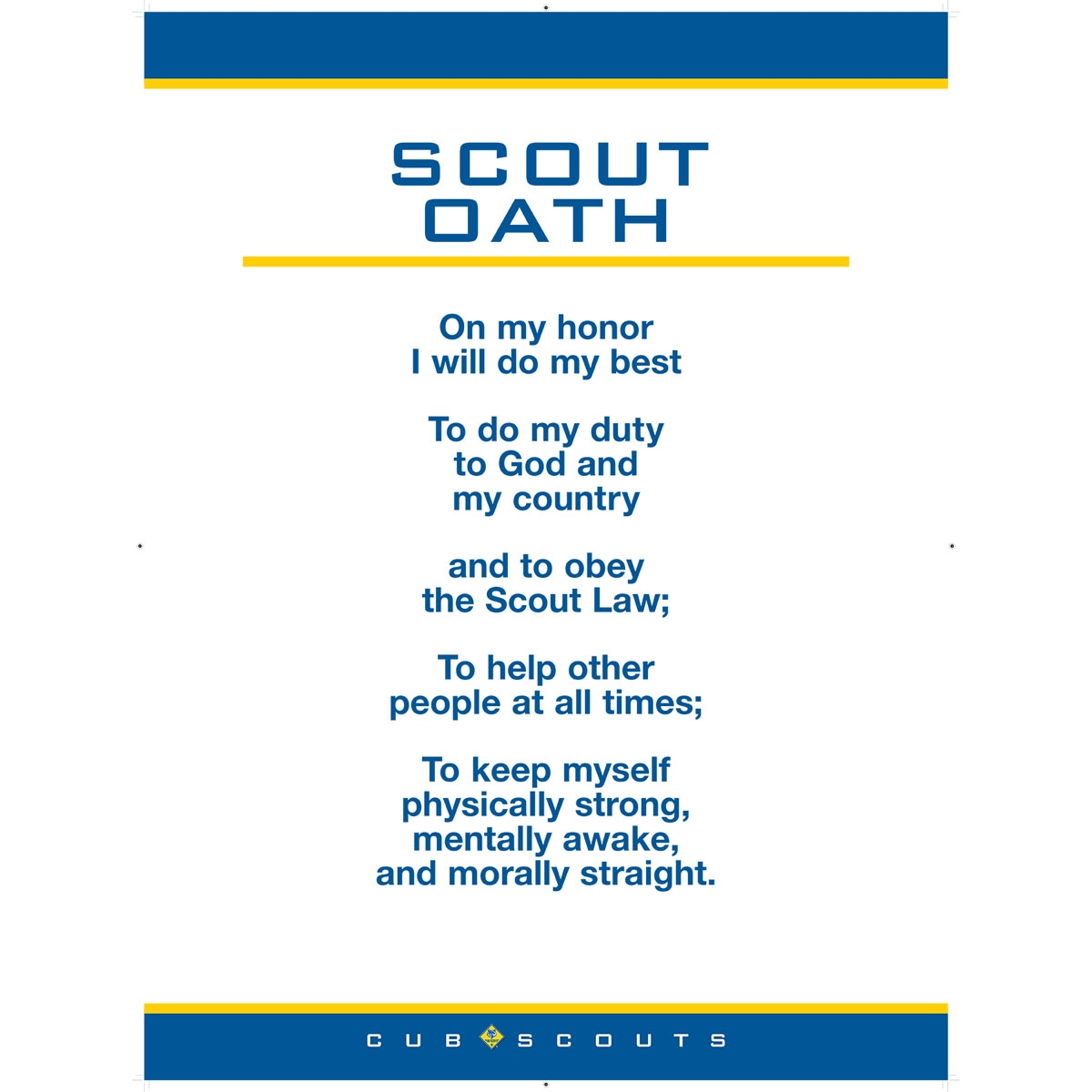 Cub Scout Oath Law Poster Set Scouting America