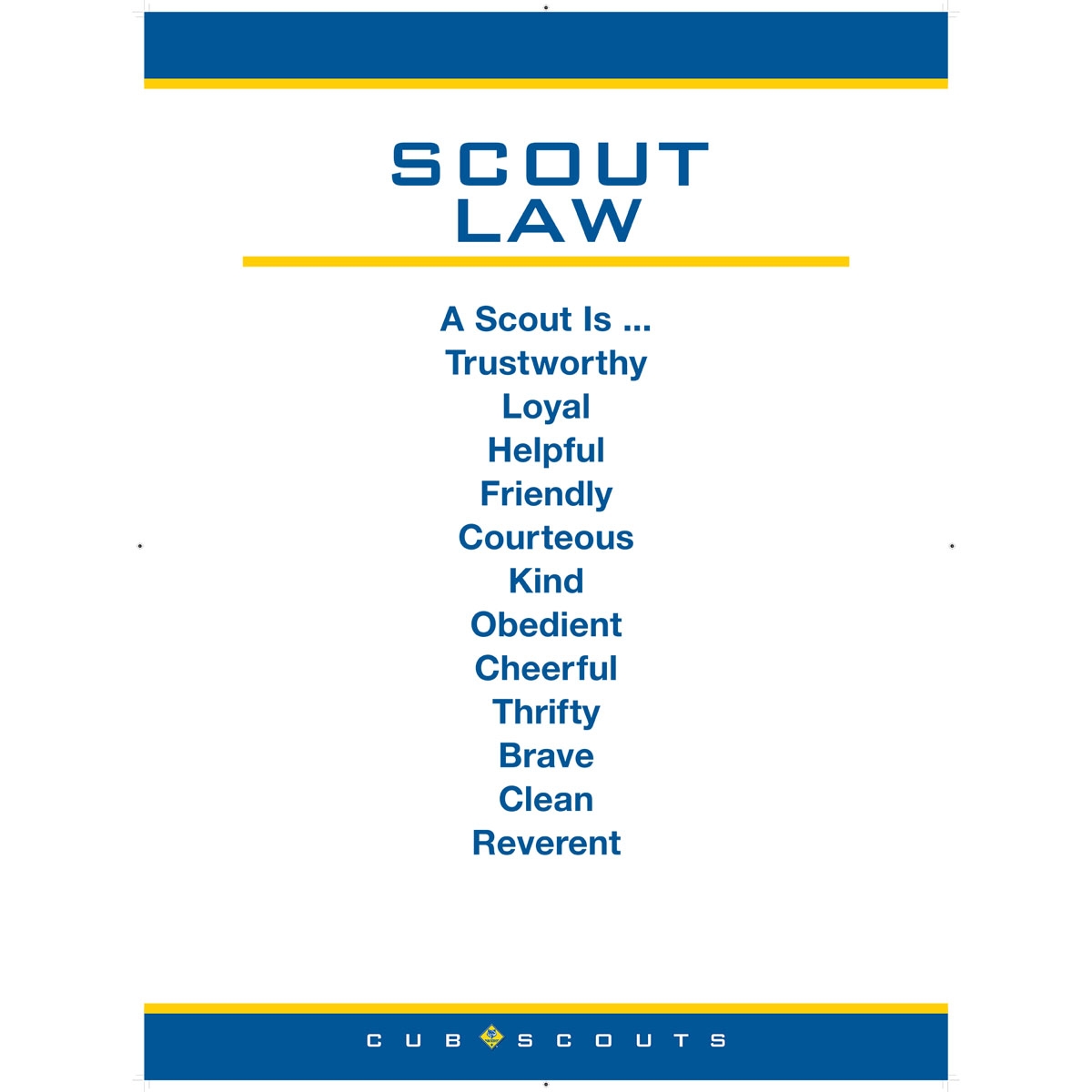 Cub Scout Oath Law Poster Set Scouting America