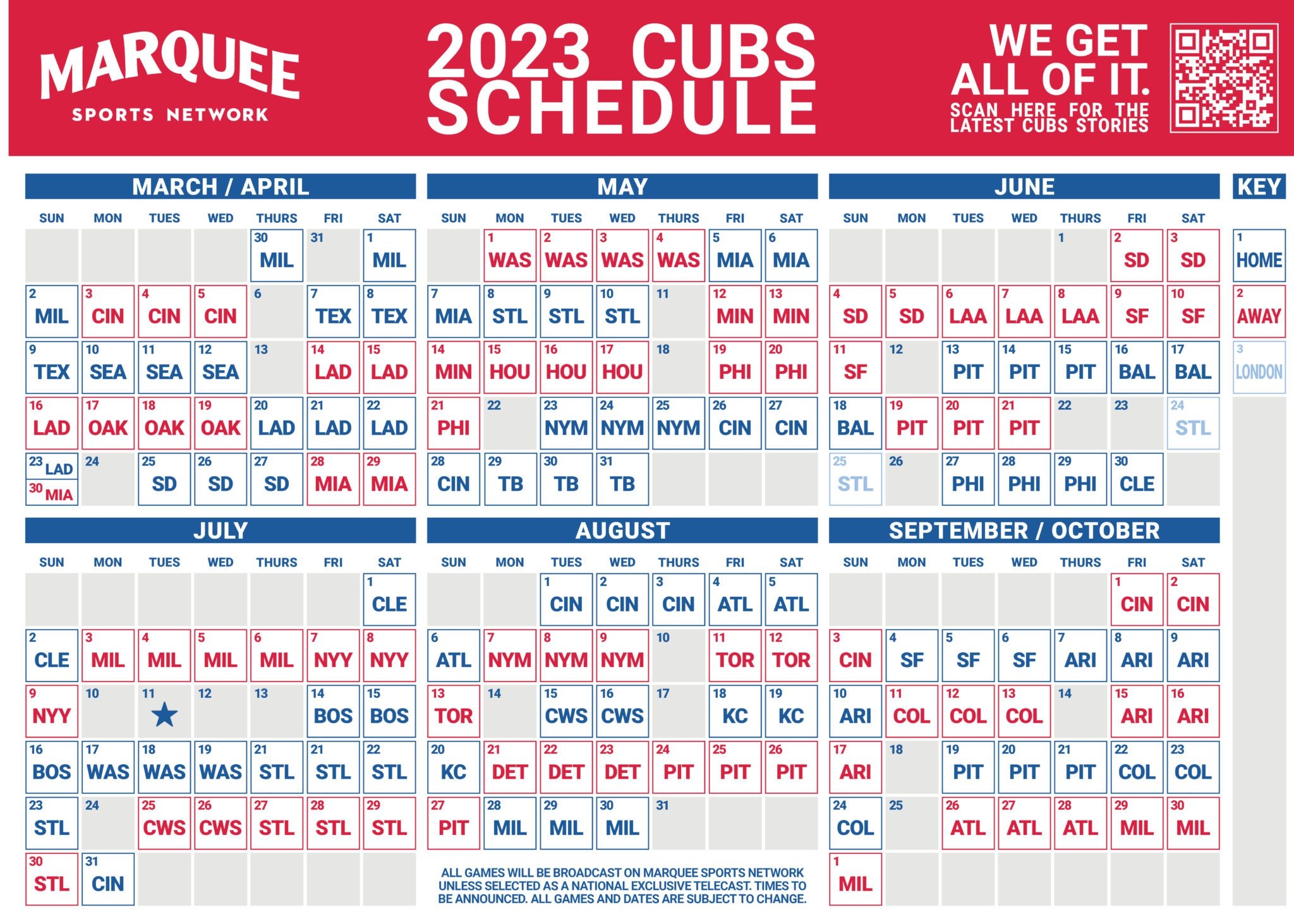 Cubs 2023 Schedule Marquee Sports Network Home Of The Cubs 