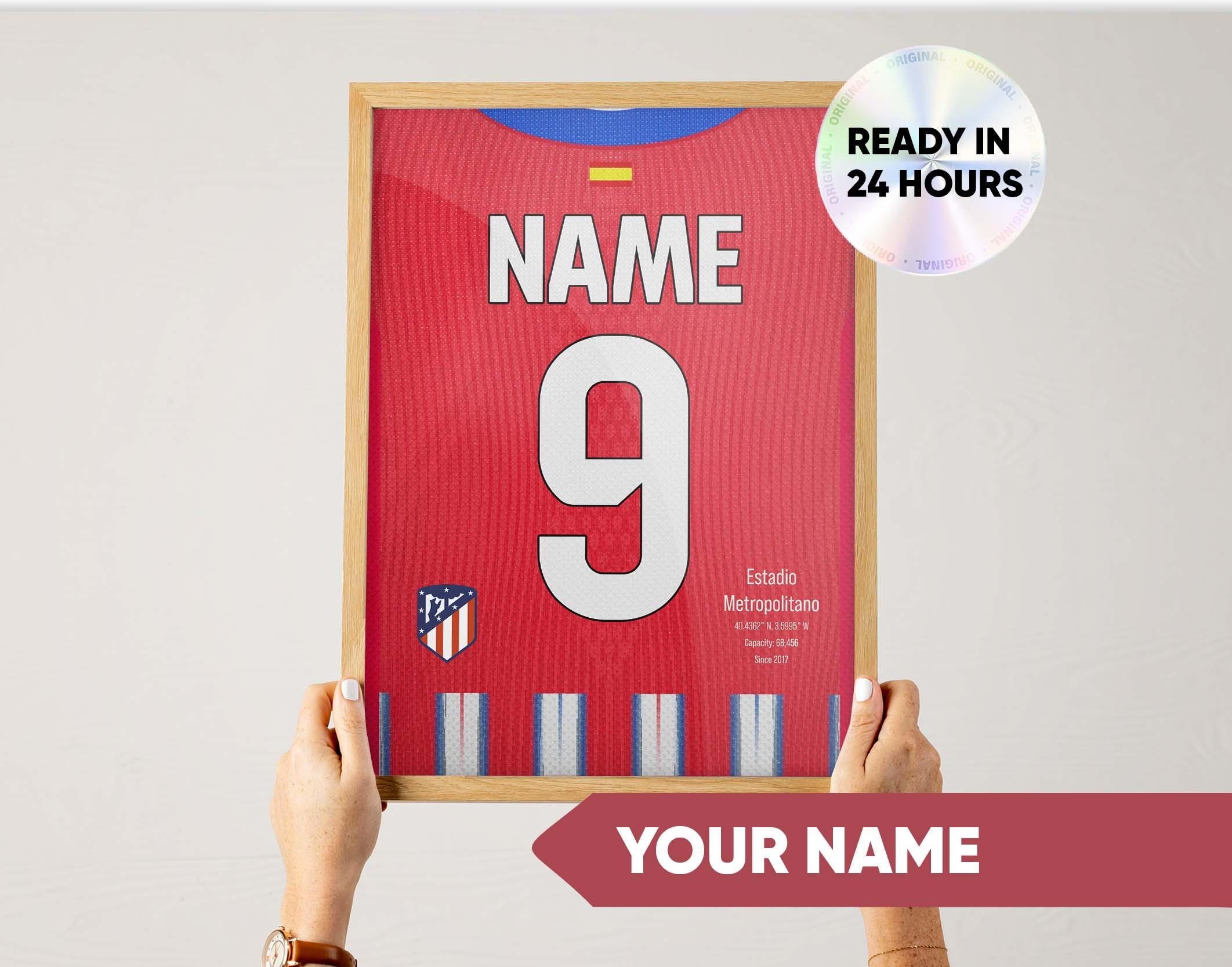 Custom Atl tico Madrid Jersey Poster Personalized Football Wall 
