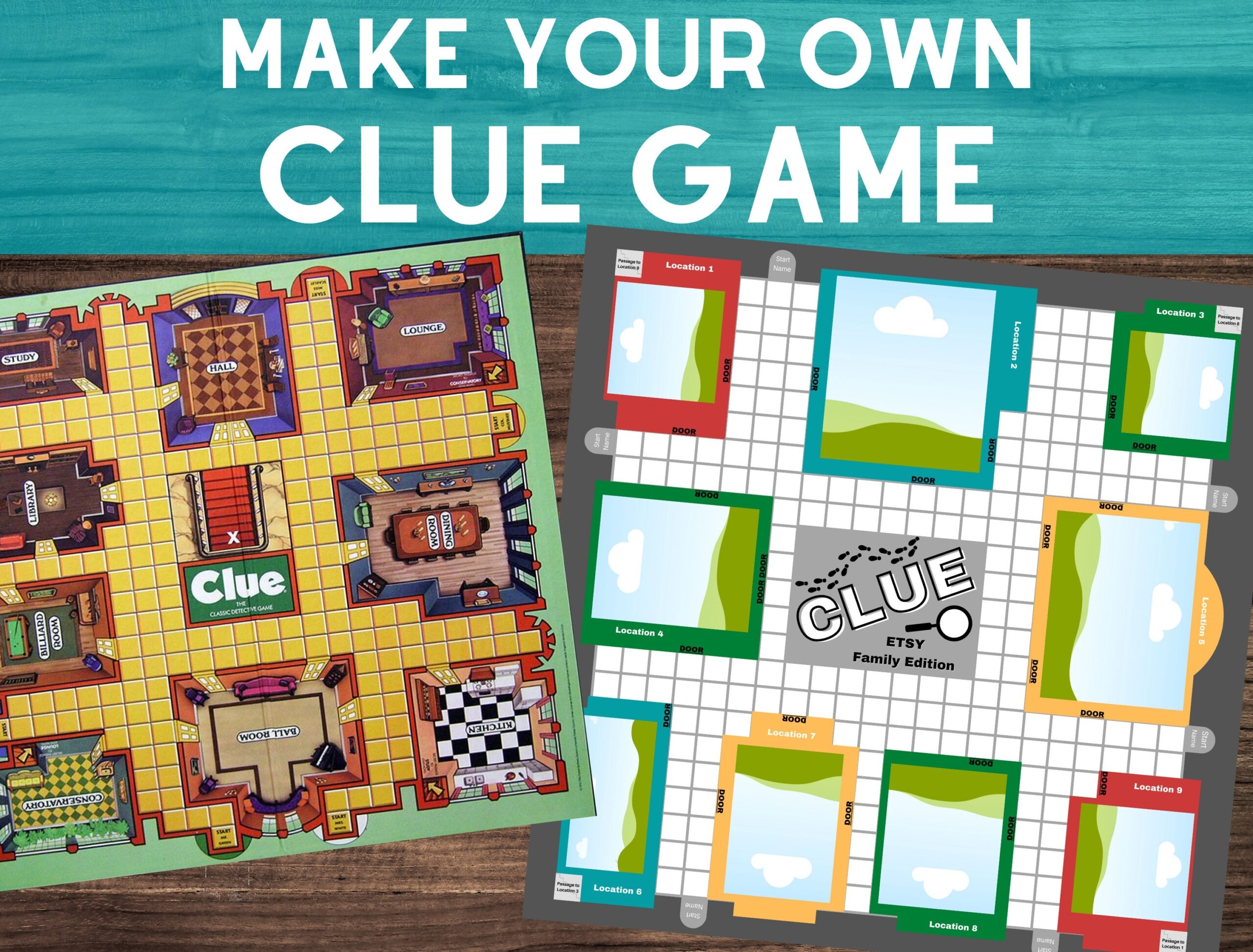 Custom Clue Game Template Family Game Night PDF Download Etsy Custom Clue Game Template Family Game Night PDF Download Etsy