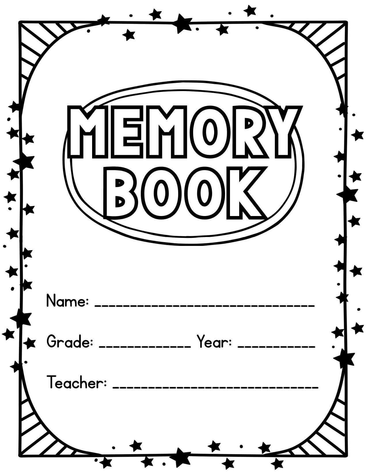 free printable memory book templates