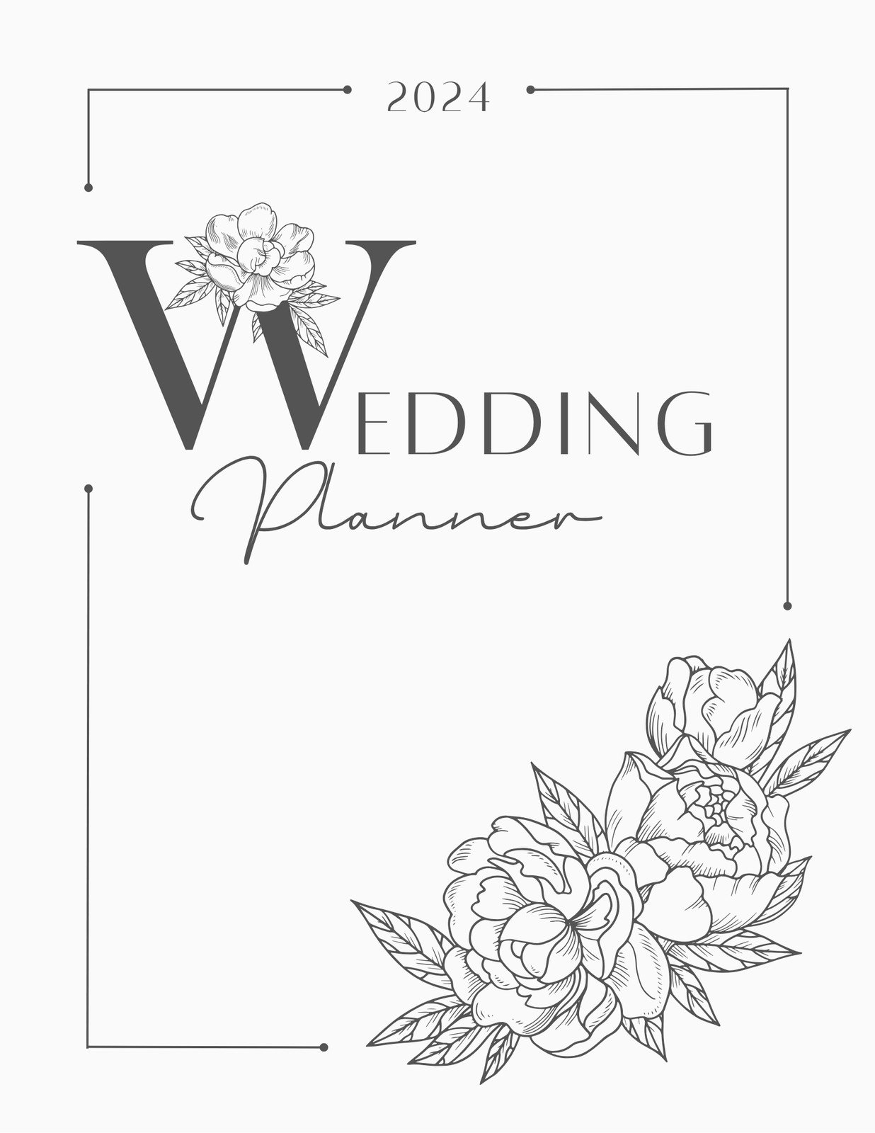 Custom Printable Wedding Planner Cover Templates Canva Worksheets Library