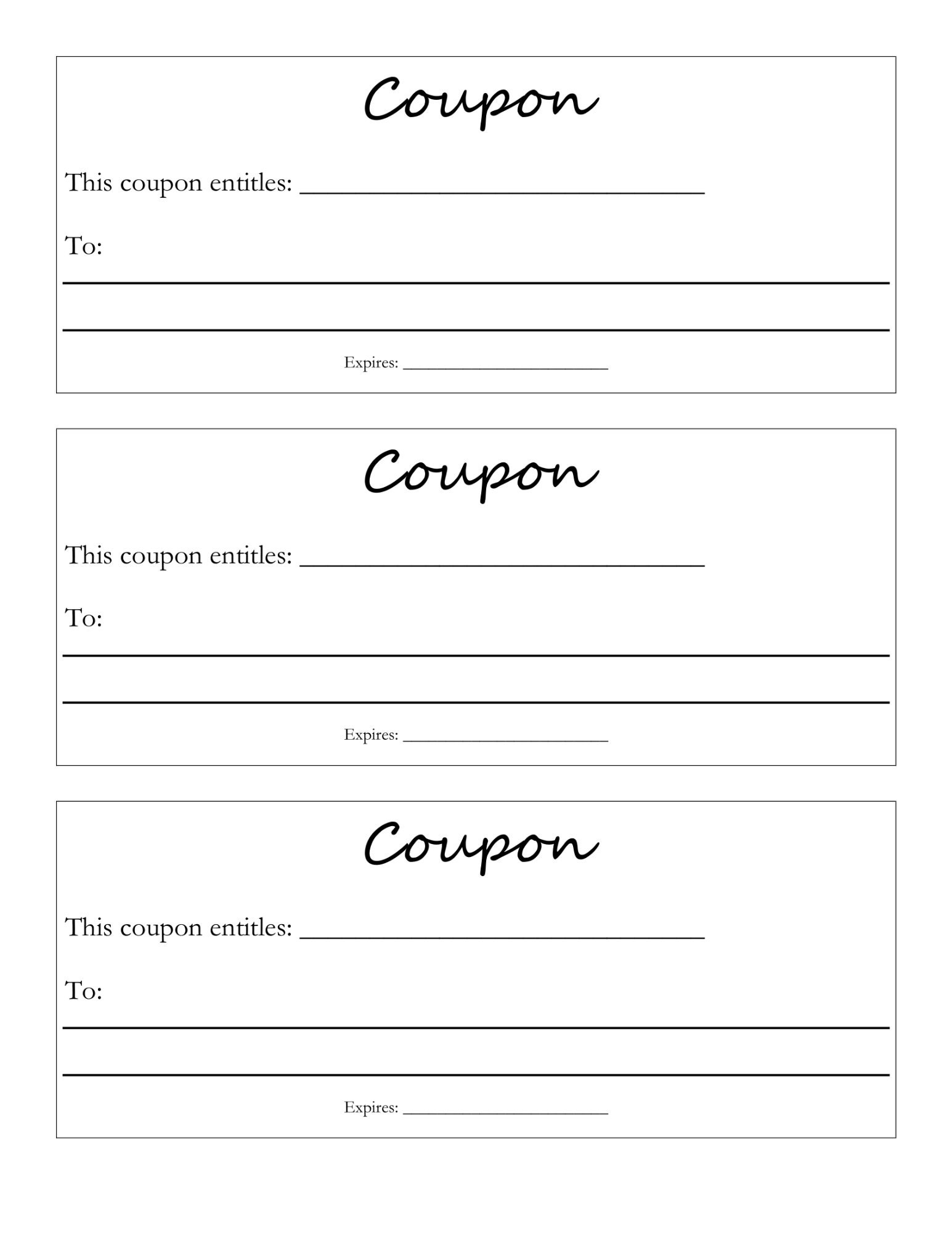 Customizable Coupon Template Printable Editable PDF instant Download Etsy