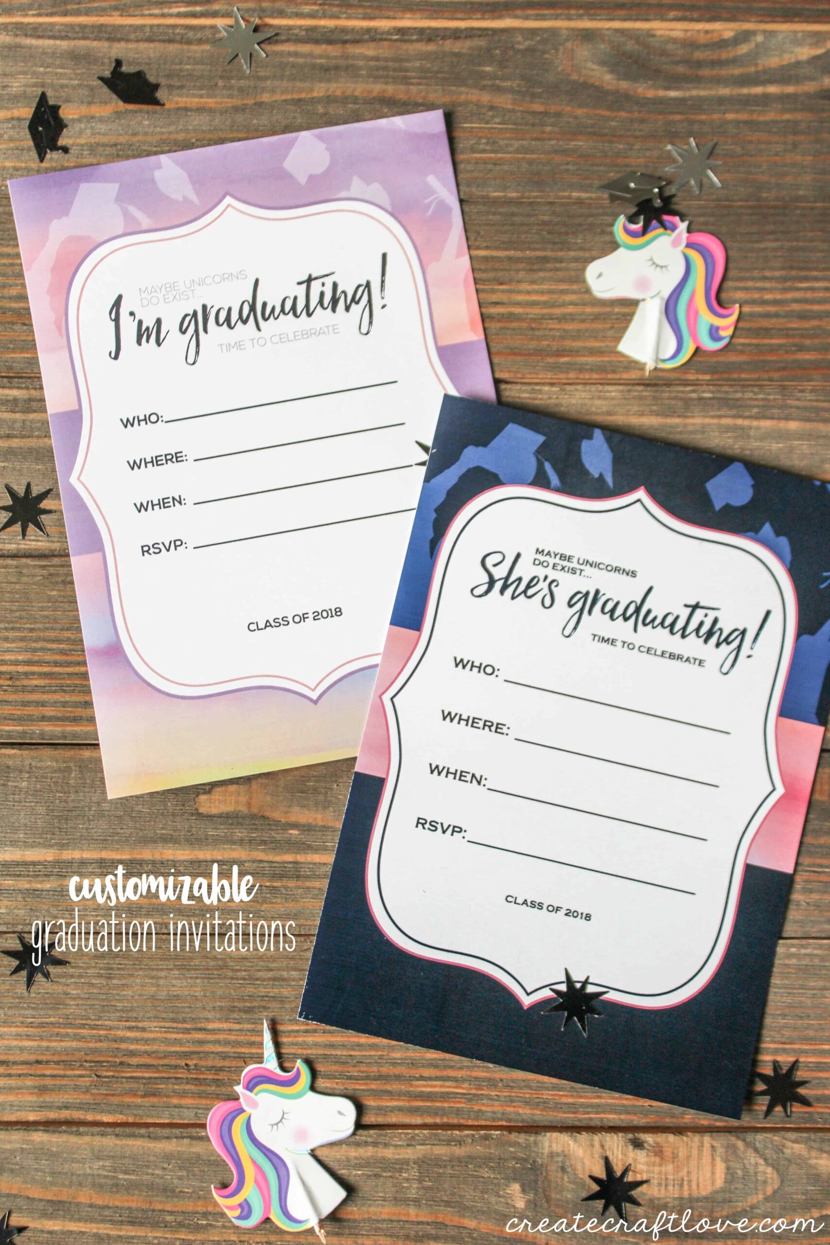Customizable Graduation Invitations Create Craft Love