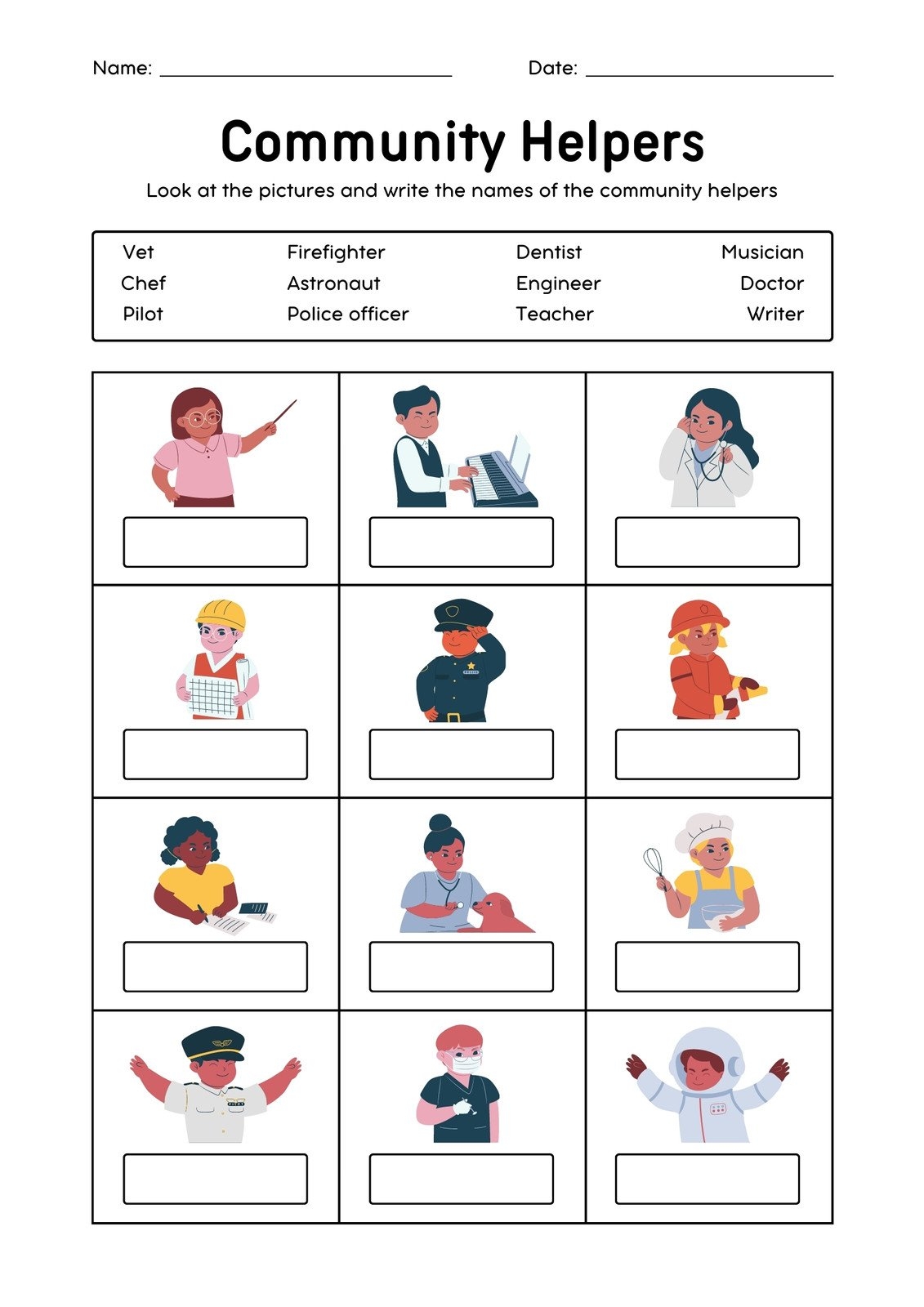 free printable community helpers worksheets for preschool