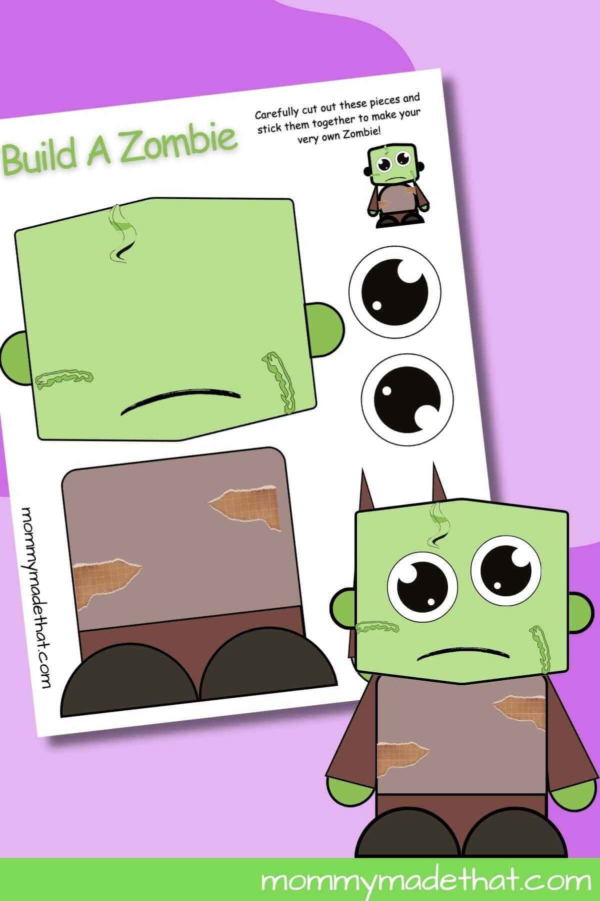 Cut And Paste Zombie Craft Perfect For Preschool 